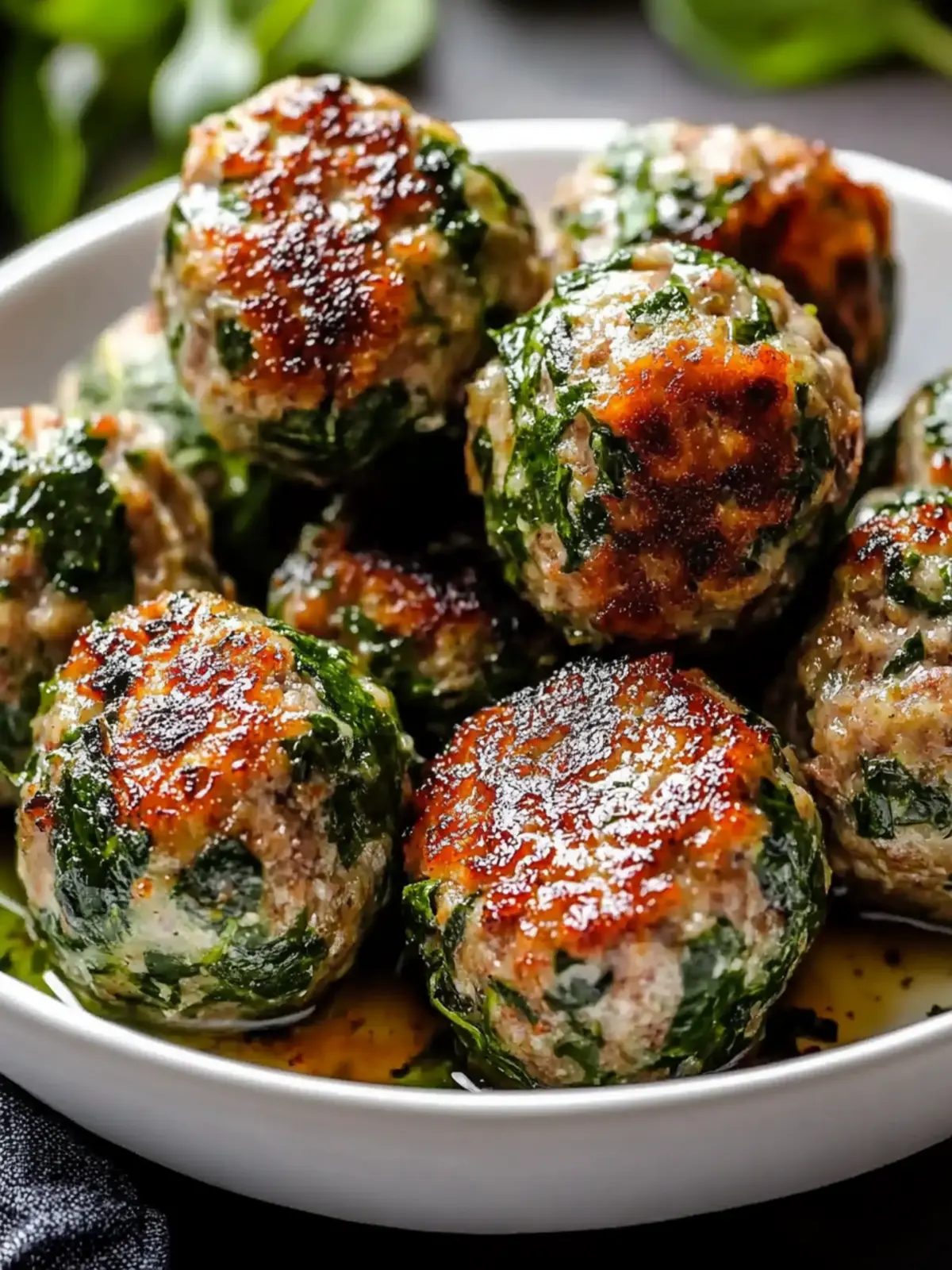 Spinach Garlic Meatballs Recipe