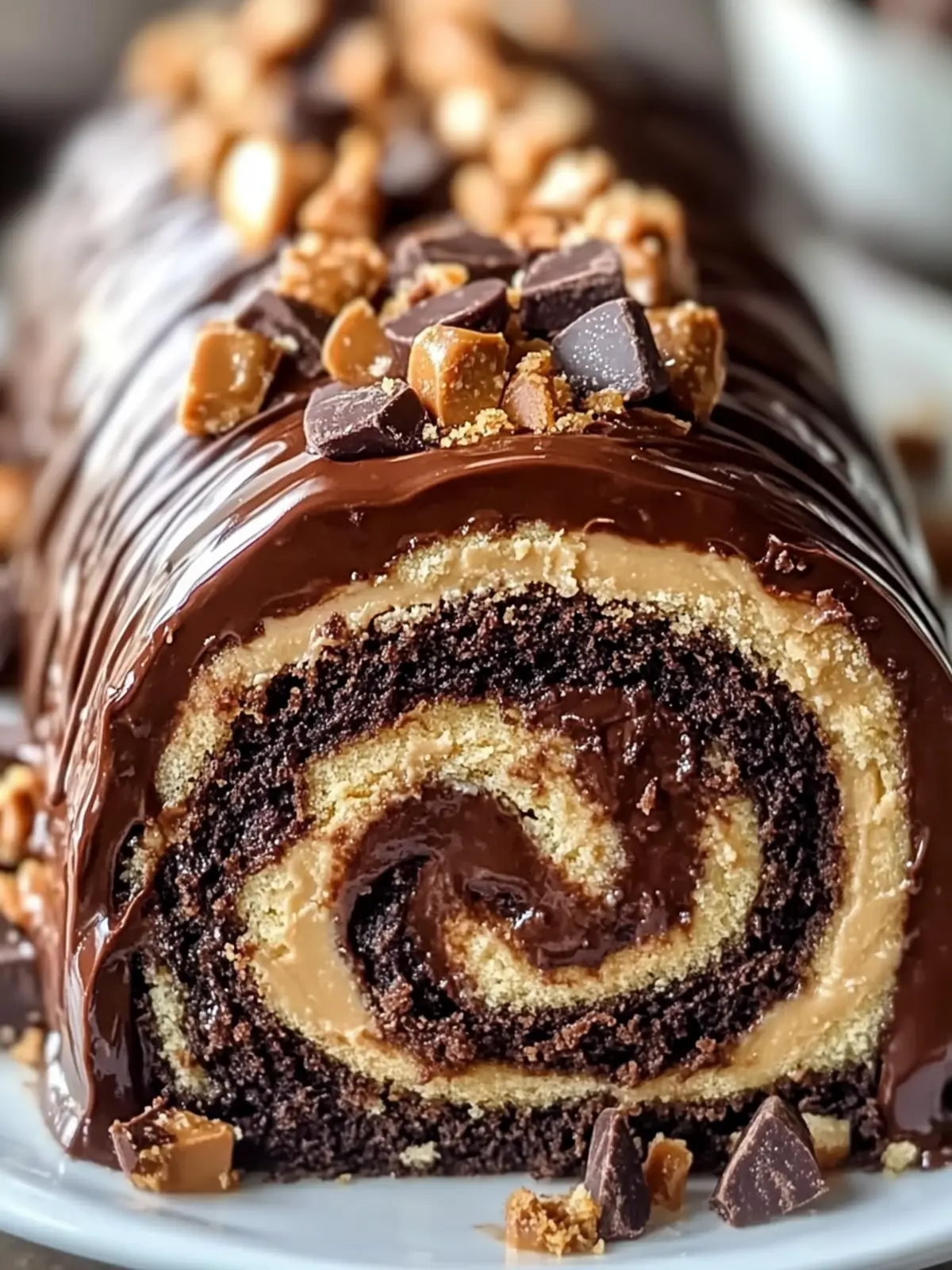 Decadent Peanut Butter Cup Chocolate Roll Recipe