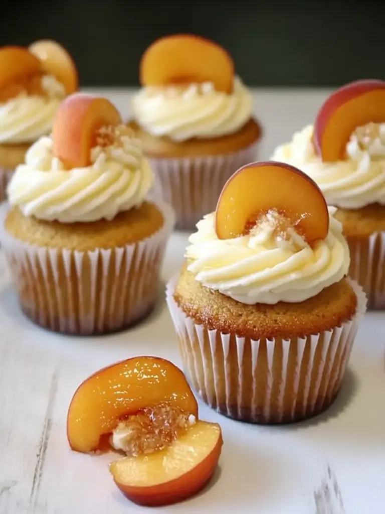 Peach Cobbler Cupcakes
