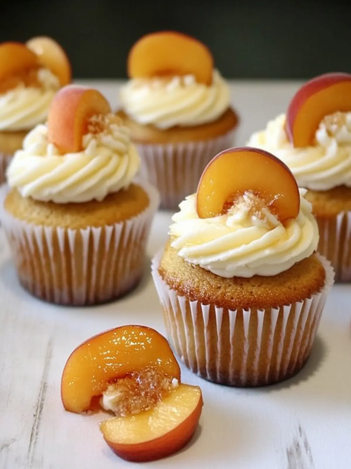 Peach Cobbler Cupcakes