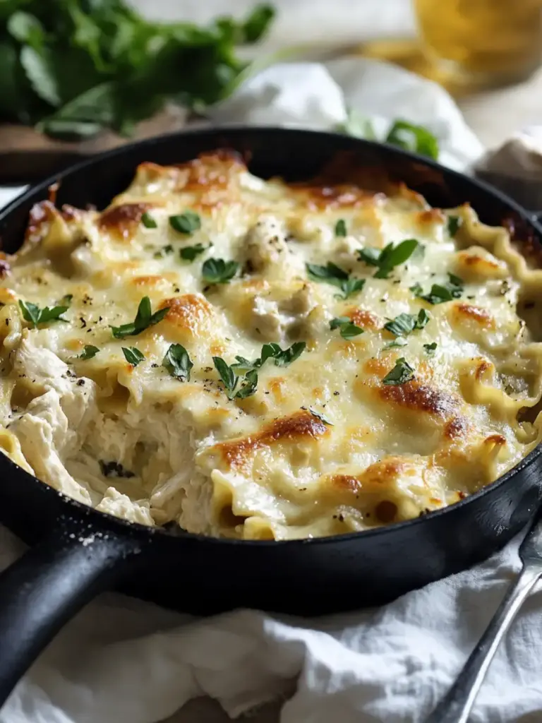 White Chicken Skillet Lasagna