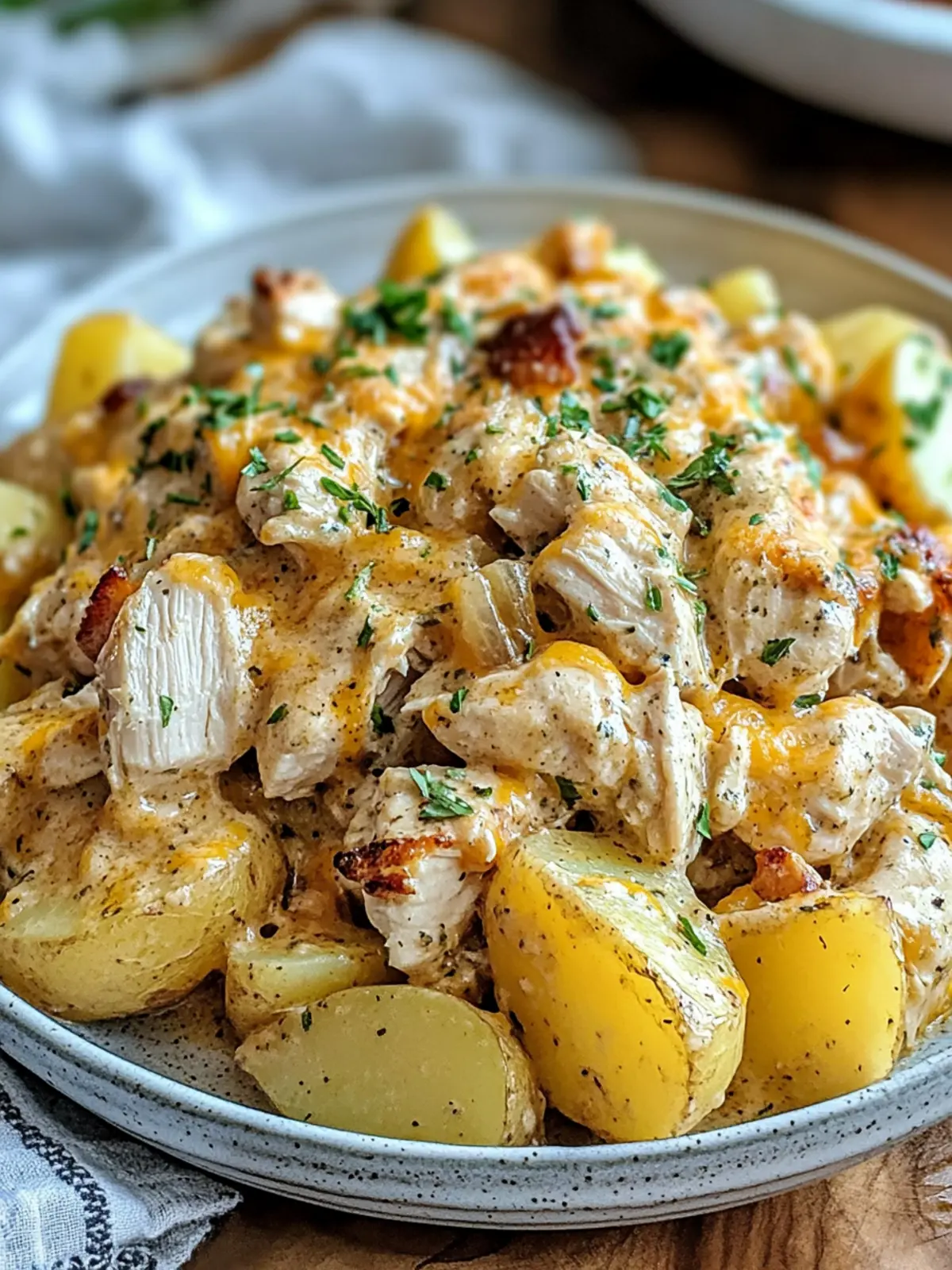 Slow Cooker Cheesy Ranch Chicken & Potatoes
