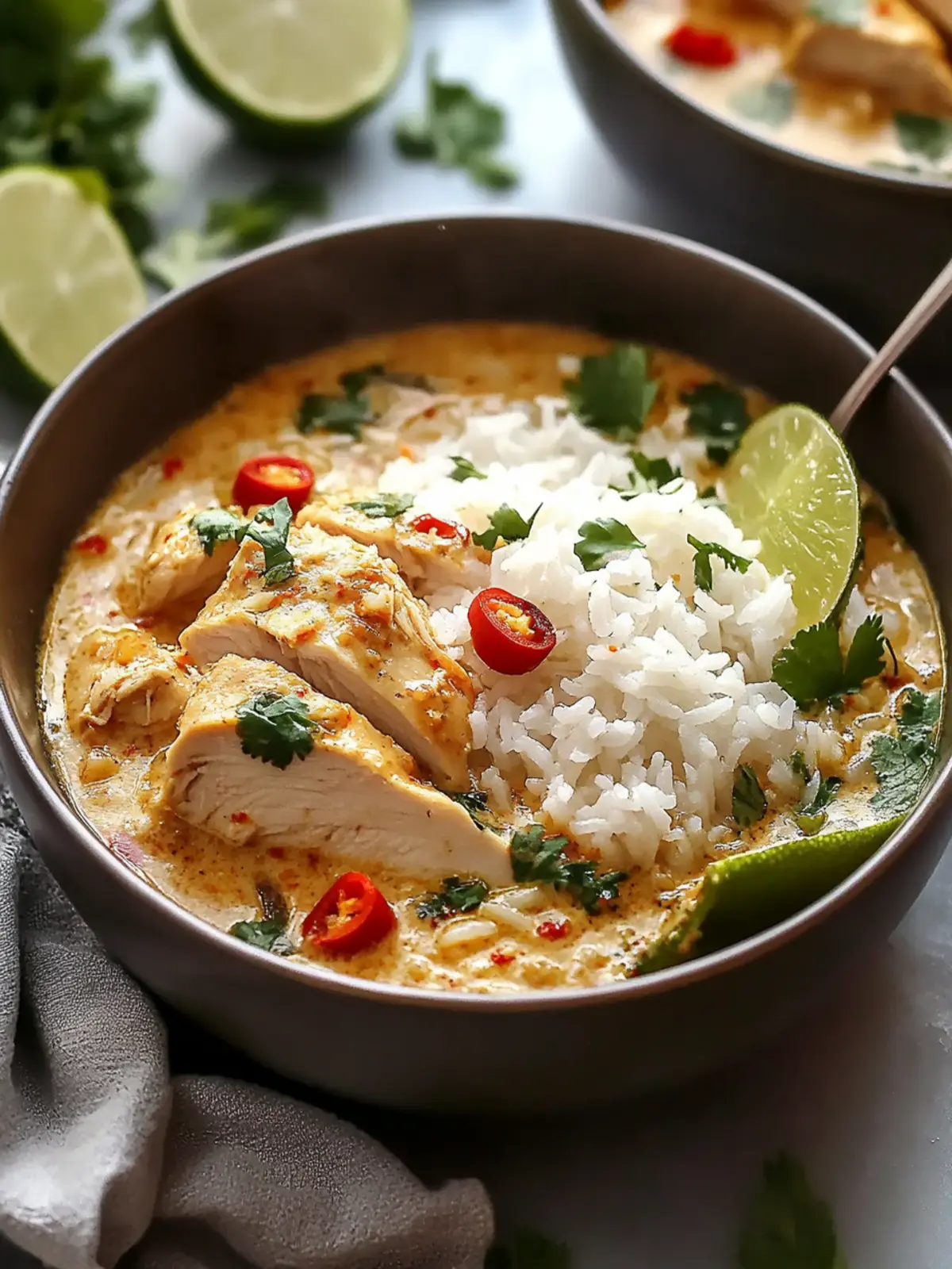 One-Pot Coconut Chicken Brothy Rice
