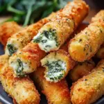 Spinach Dip Mozzarella Sticks