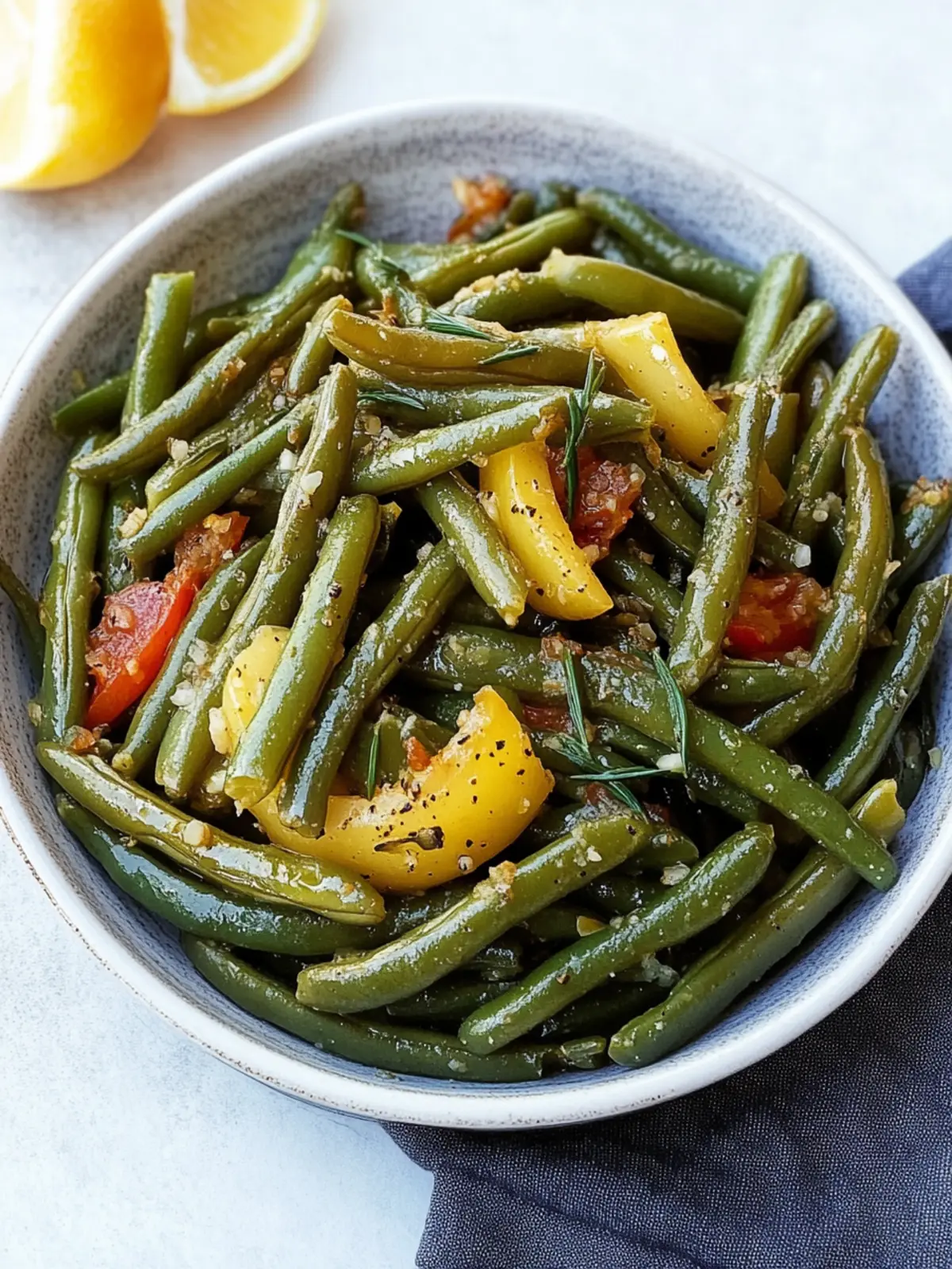 Greek Green Beans-Fasolakia Lathera