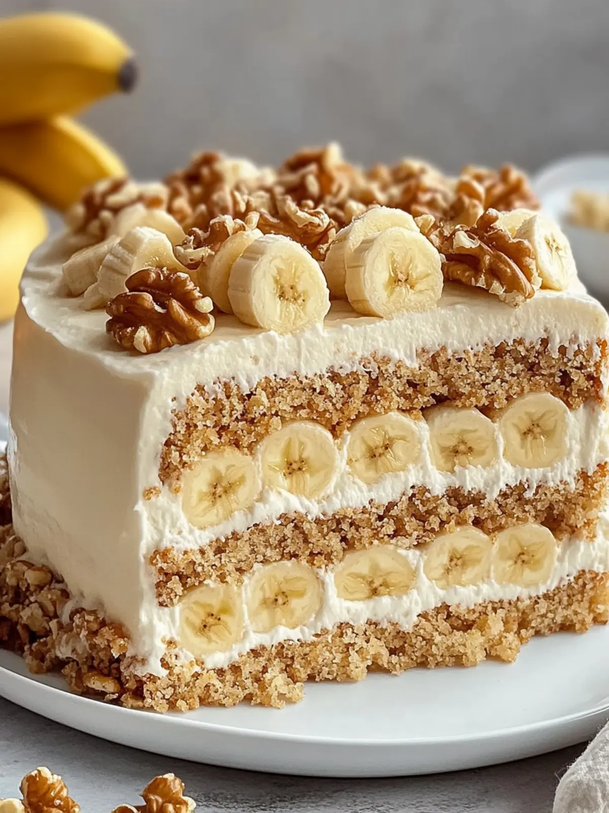 Banana Walnut Cream Cake – Moist & Nutty