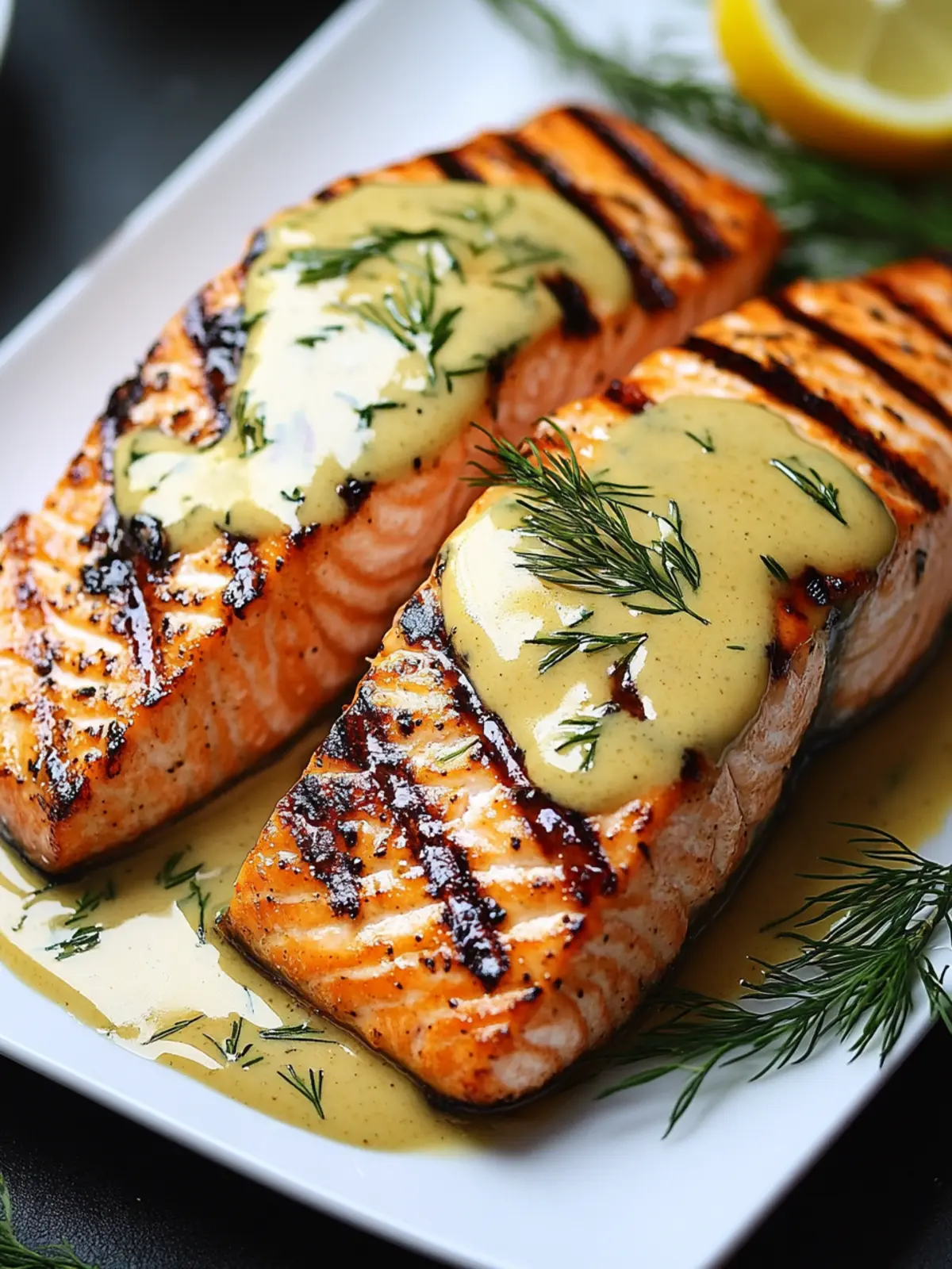 Grilled Salmon with Dijon Mustard Sauce