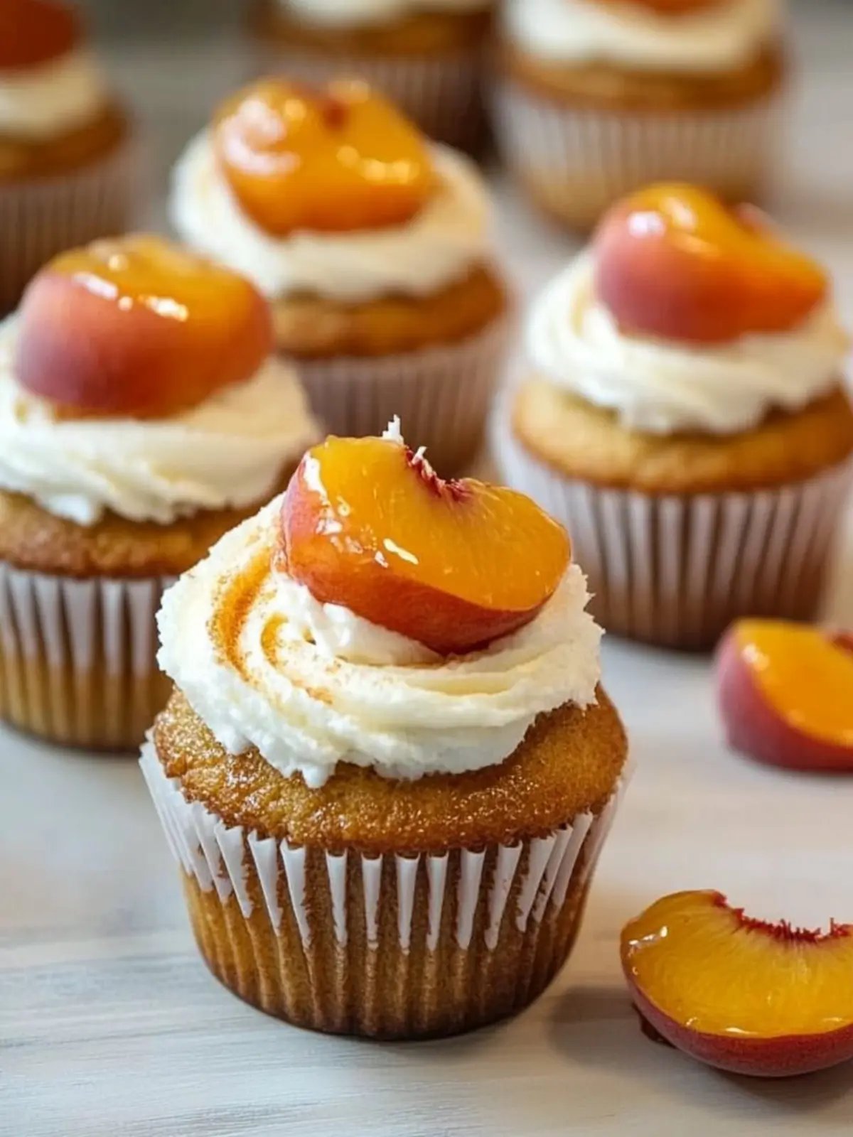 Peach Cobbler Cupcakes