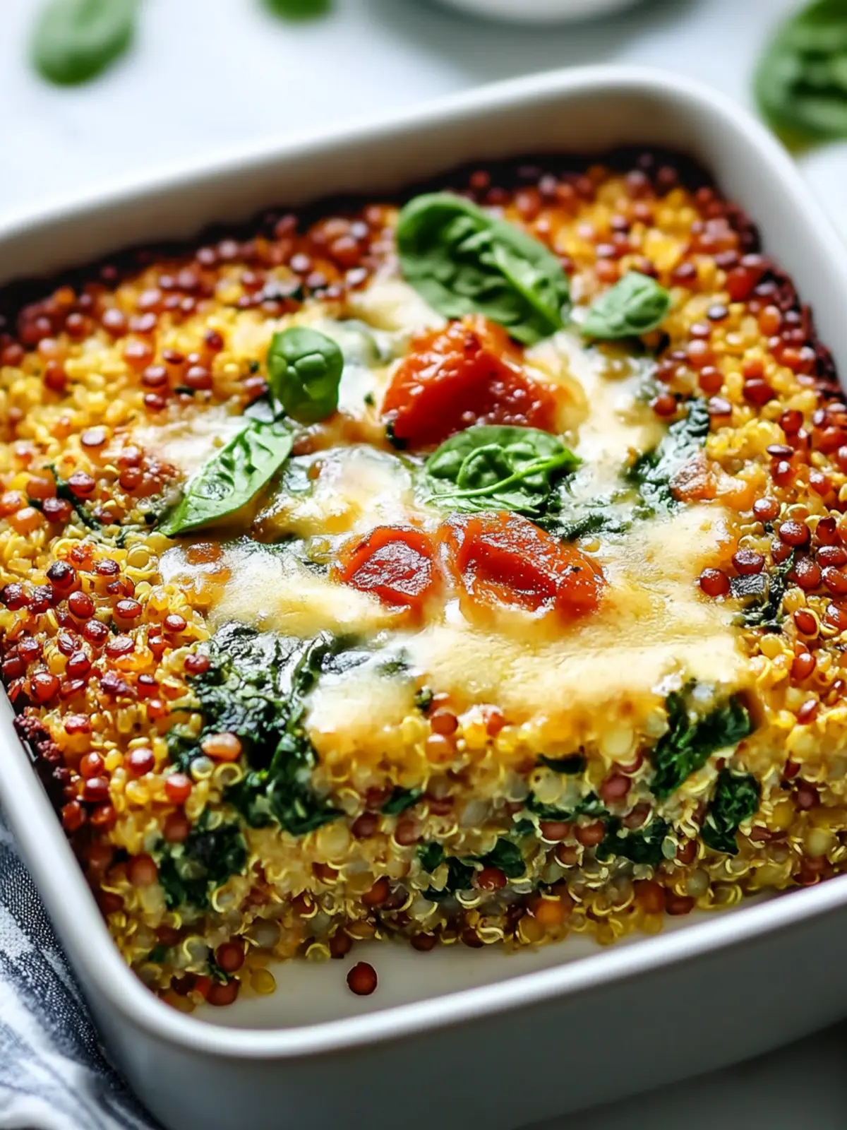 Nutritious Quinoa Lentil Spinach Bake Recipe