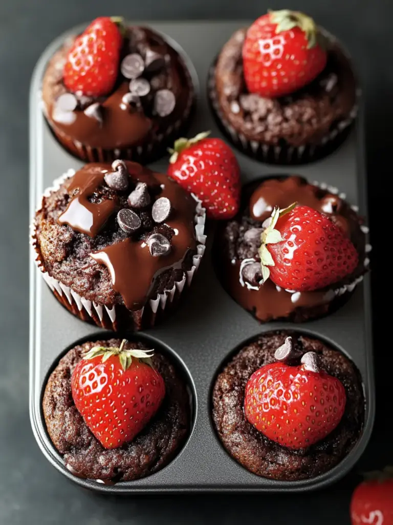 Chocolate Covered Strawberry Muffins