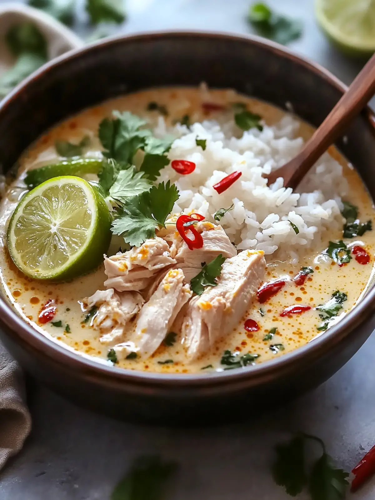 One-Pot Coconut Chicken Brothy Rice