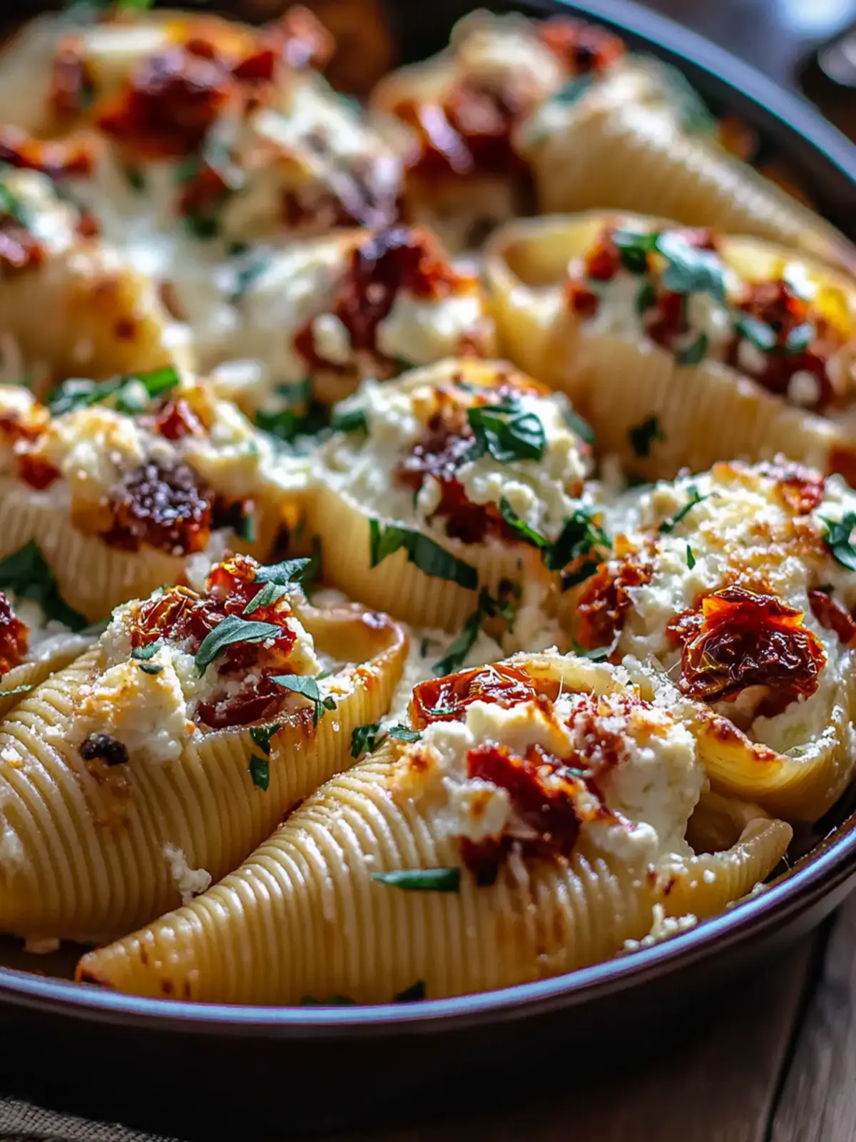 Creamy Sun-Dried Tomato and Ricotta Stuffed Shells