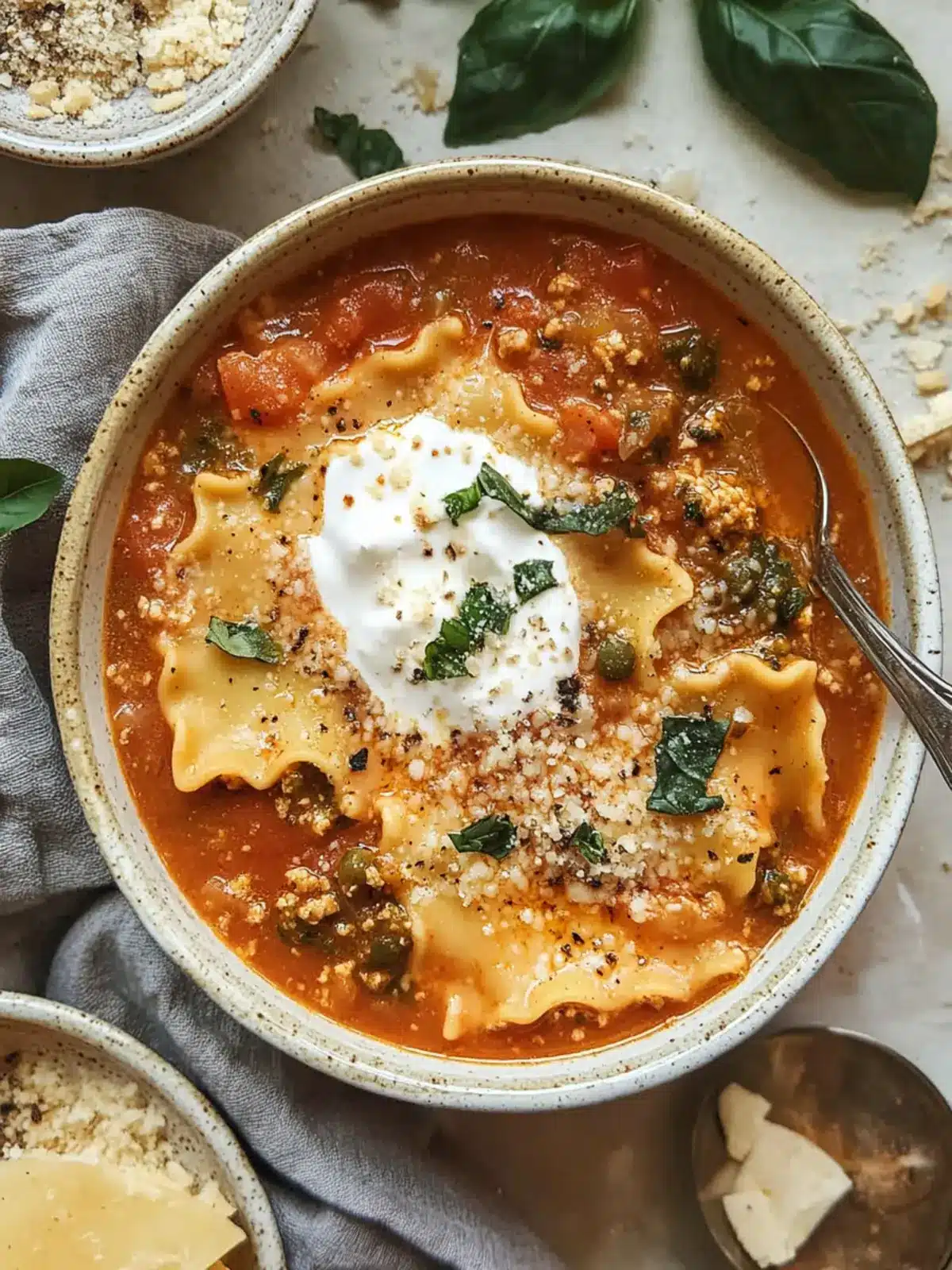 Cozy Vegan Lasagna Soup