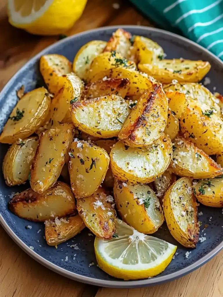 Garlic Crispy Greek Lemon Potatoes