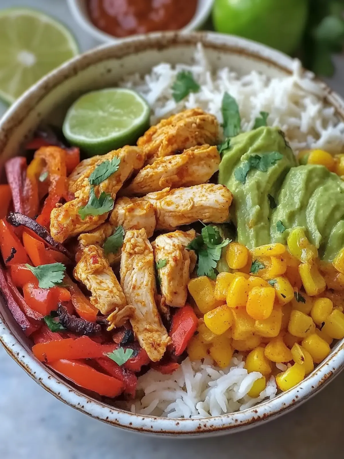 Customizable Chicken Fajita Bowls for Quick Family Dinners 4 Chicken Fajita Bowls