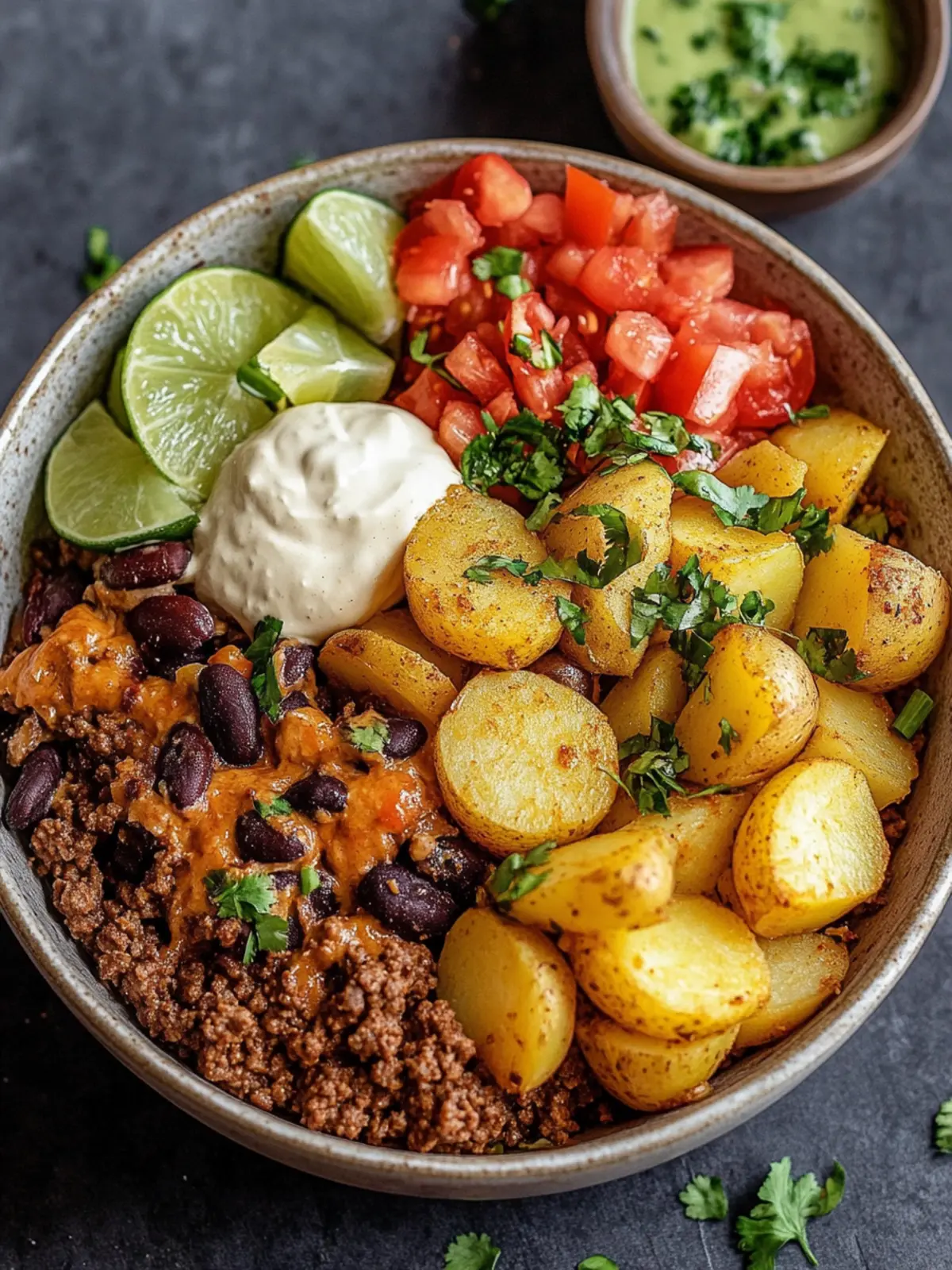 Ground Beef & Potato Taco Bowl Recipe