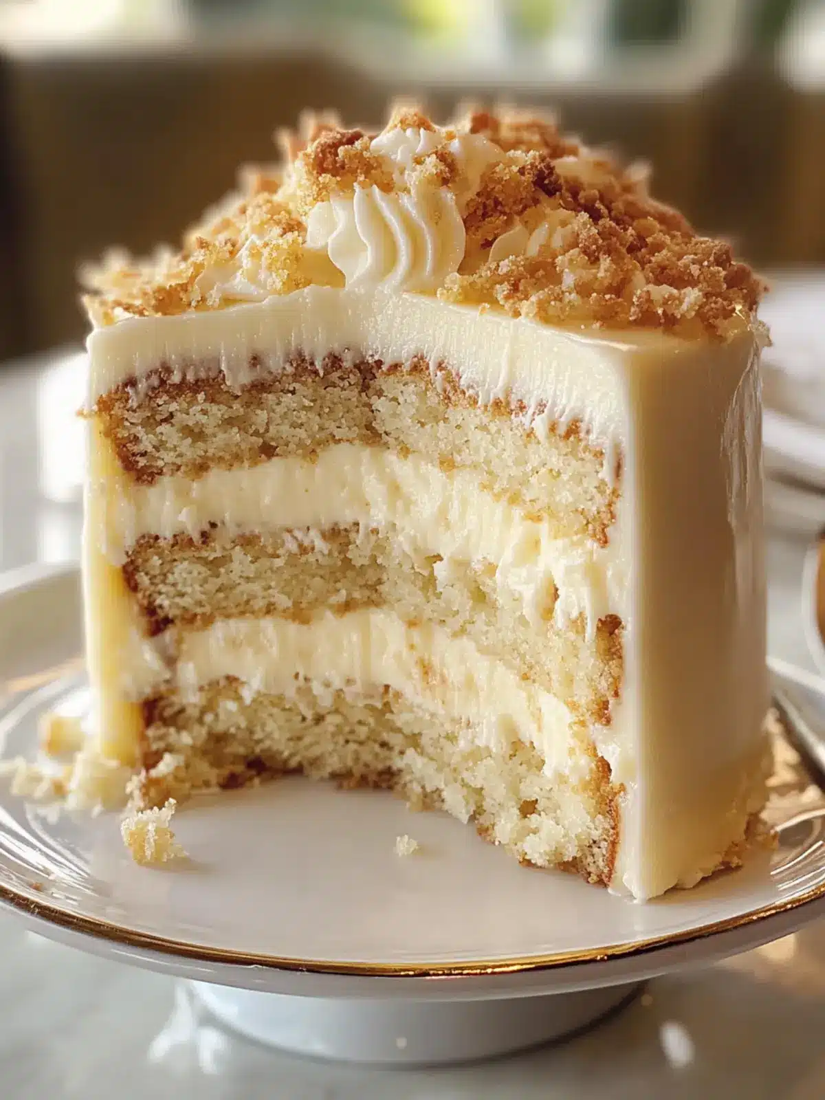 White German Chocolate Cake with Cheesecake Center
