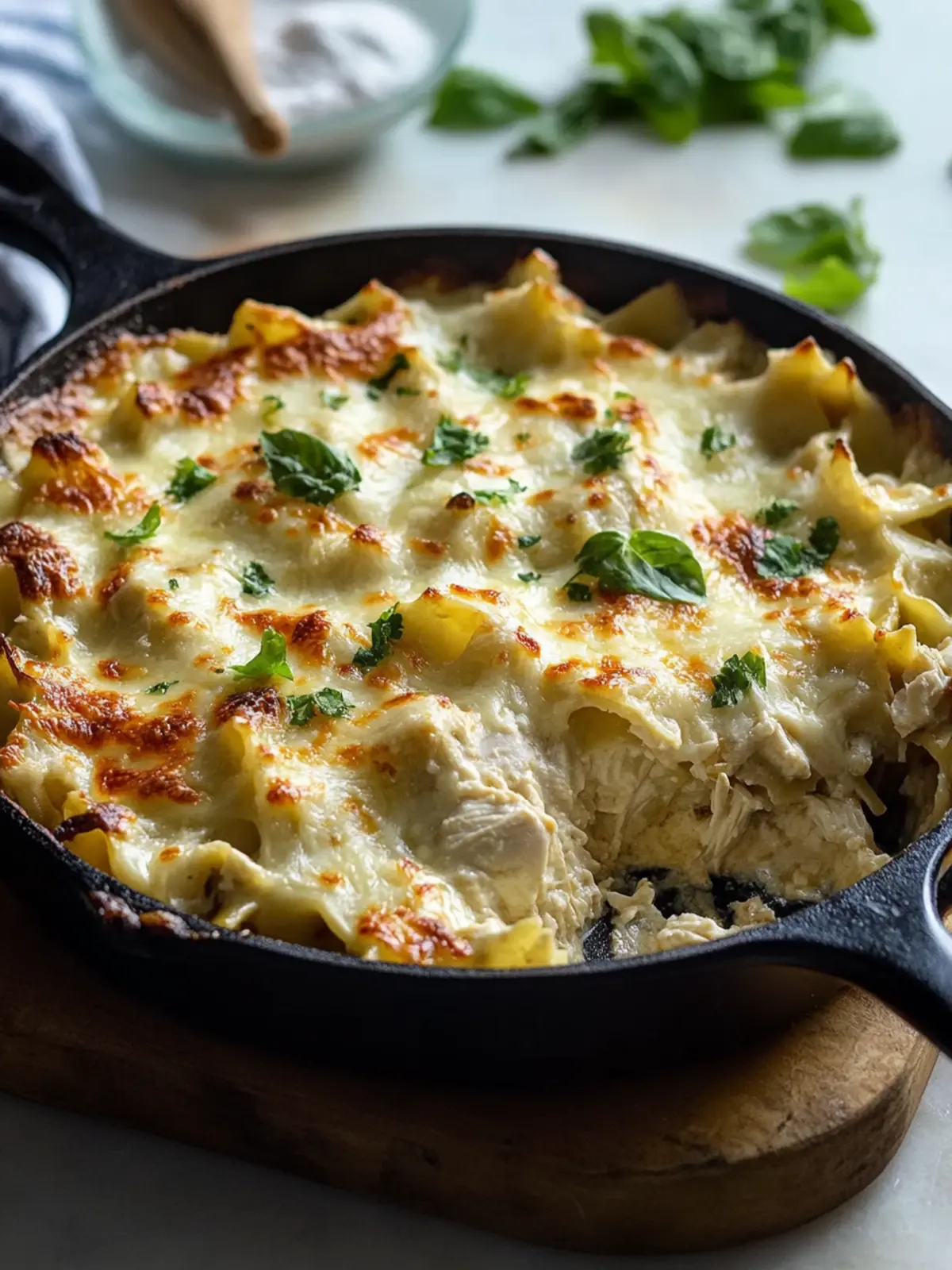 White Chicken Skillet Lasagna