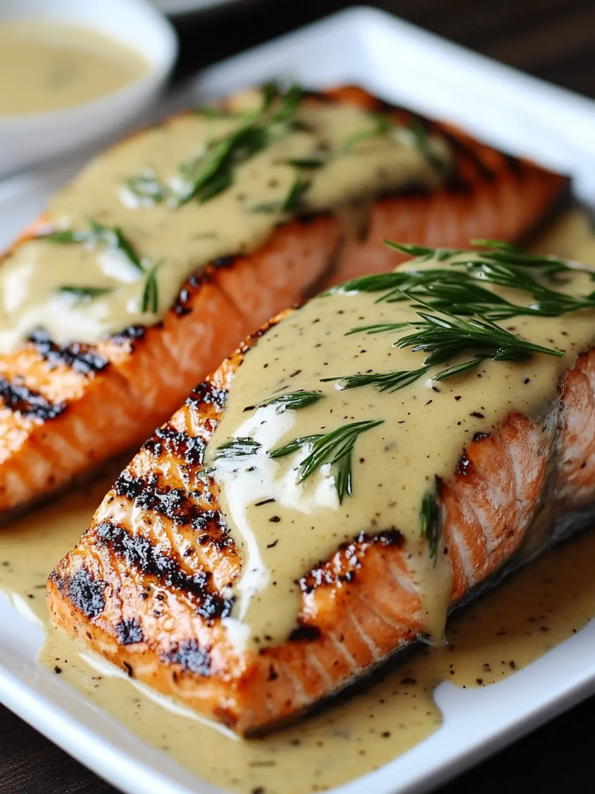 Grilled Salmon with Dijon Mustard Sauce