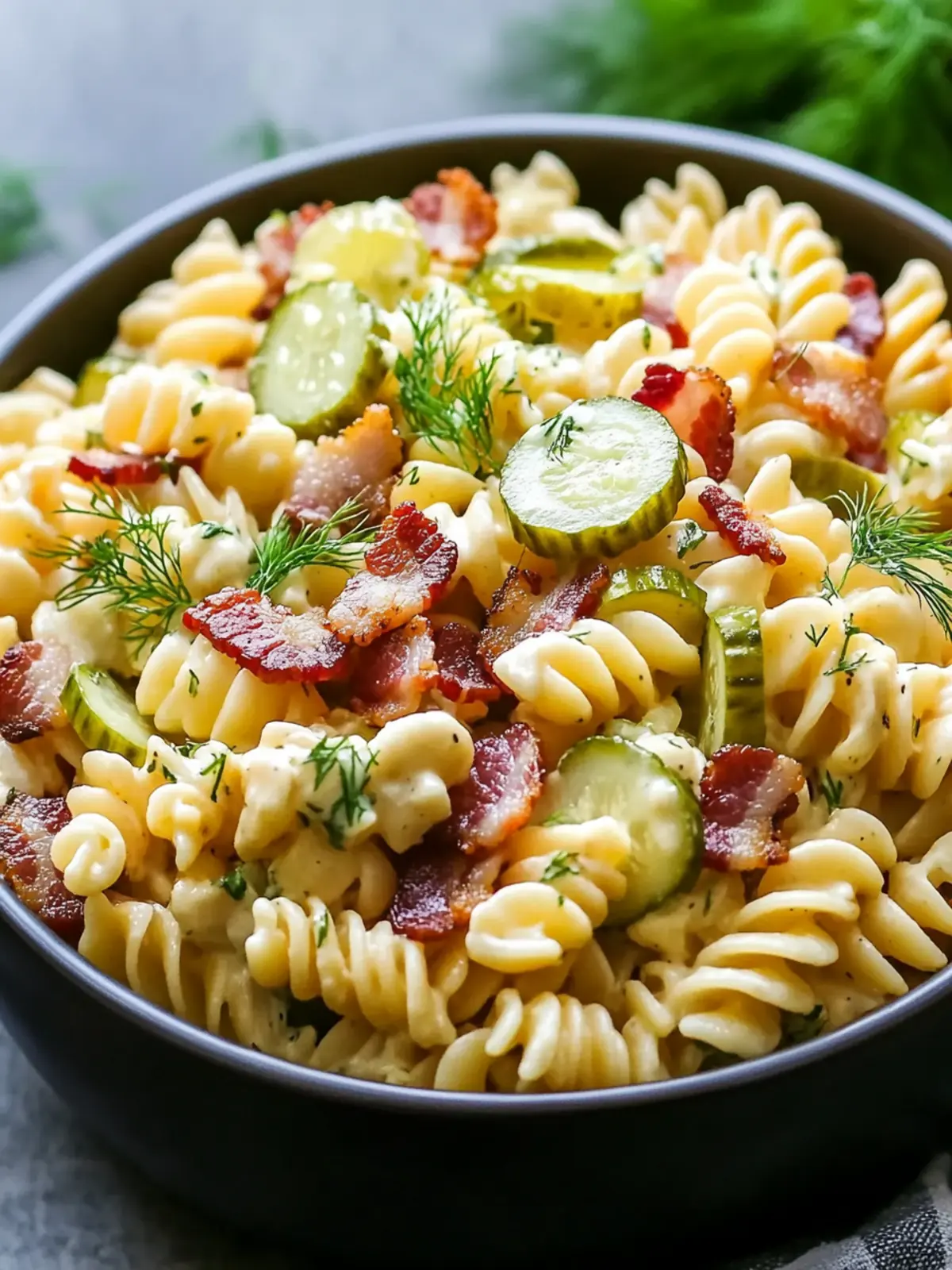 Dill Pickle Bacon Pasta Salad