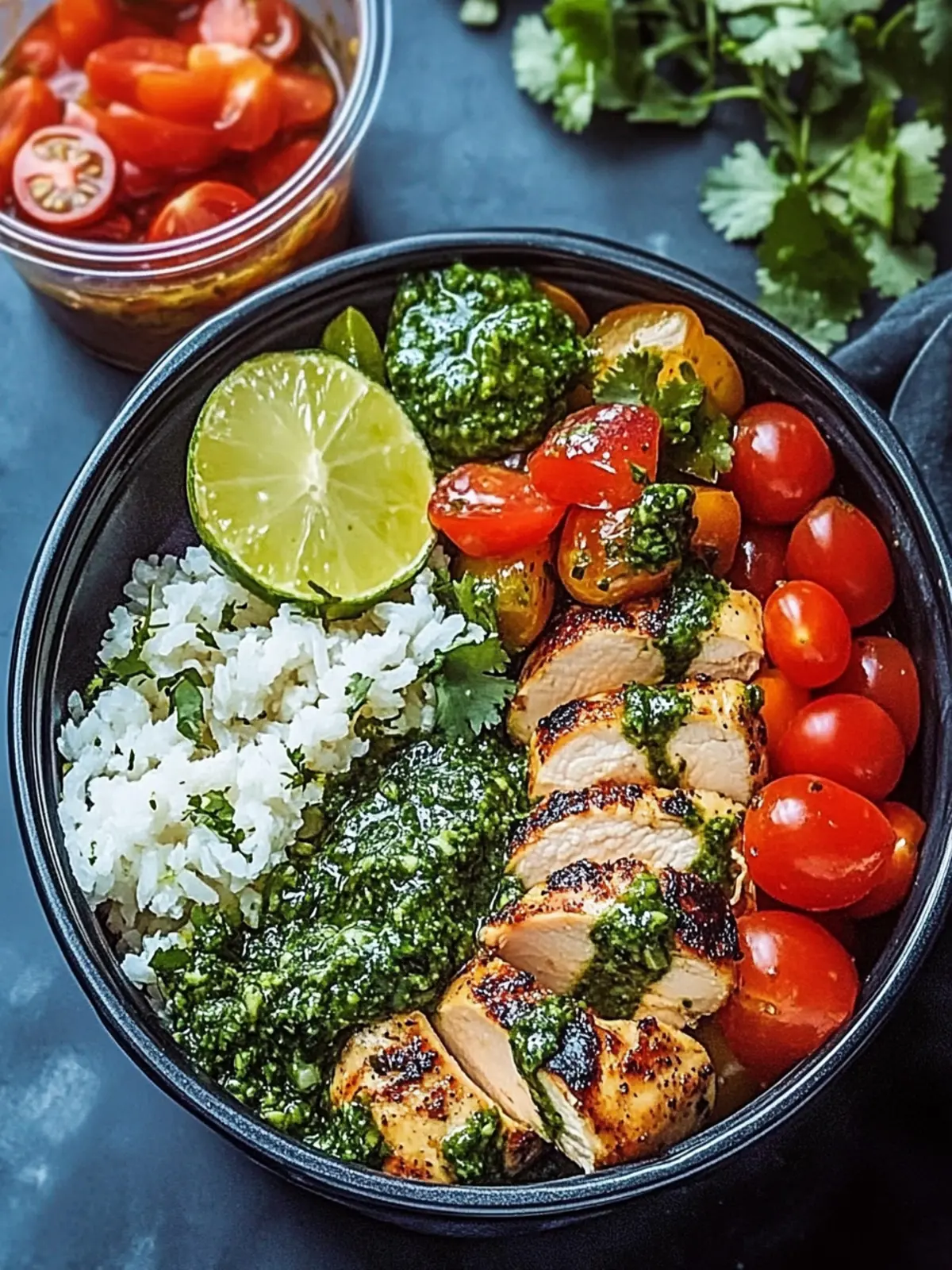 Chimichurri Chicken Bowls with Garlic Sauce
