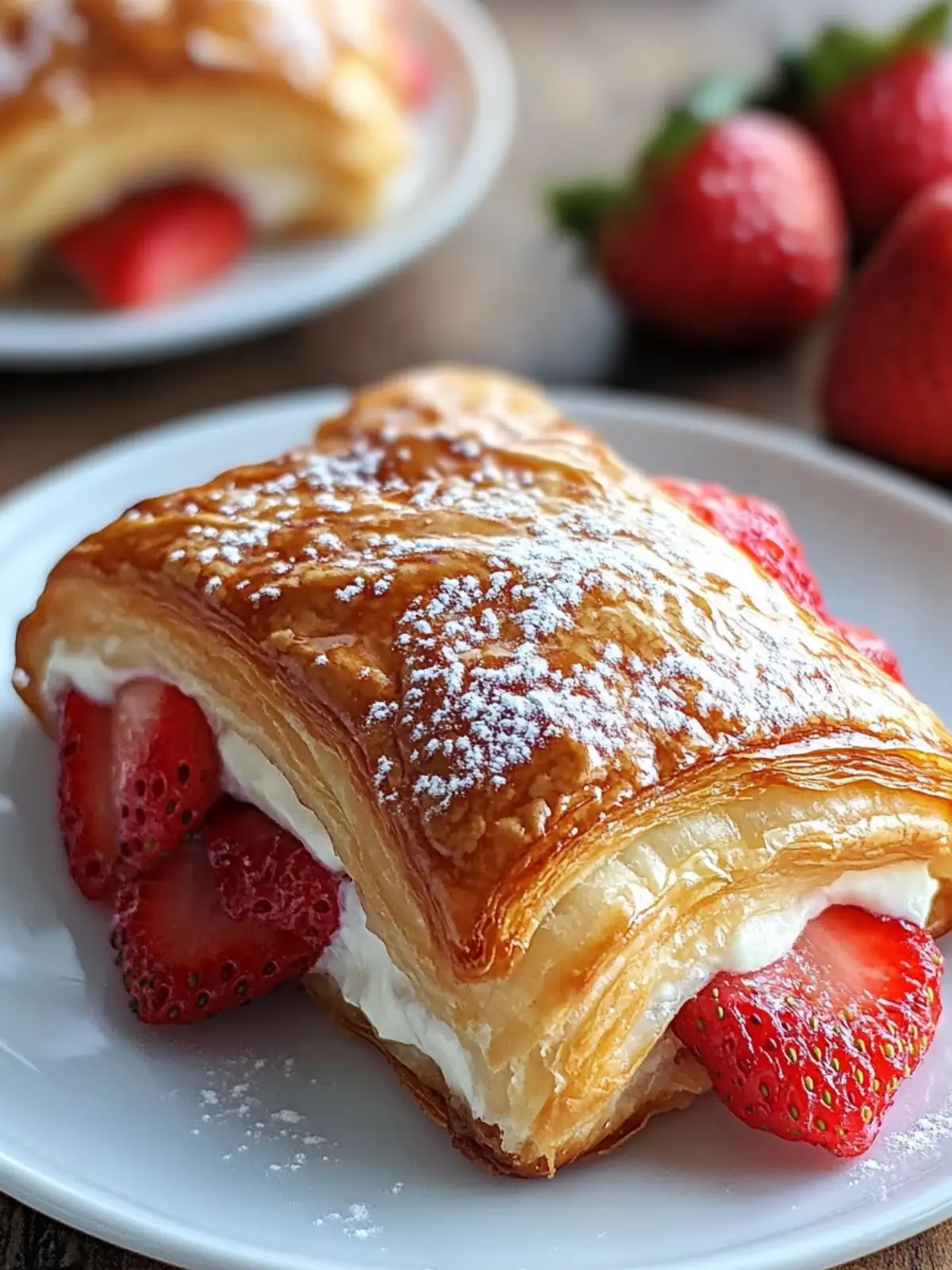 Strawberry Cream Cheese Danish with Flaky Puff Pastry