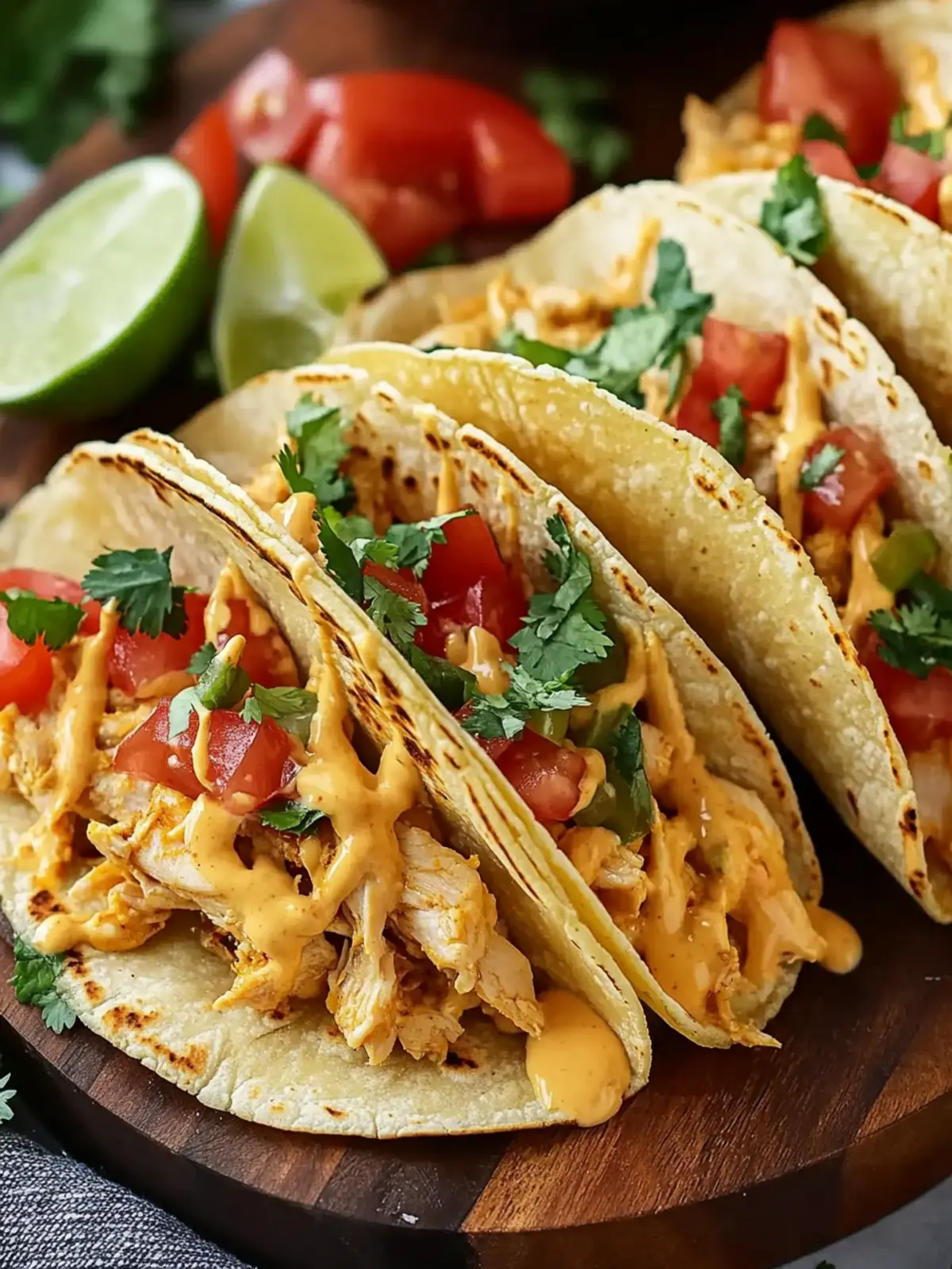 Slow Cooker Queso Chicken Tacos
