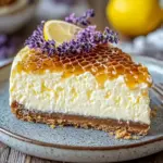 Lemon Lavender Cheesecake Topped with Honeycomb
