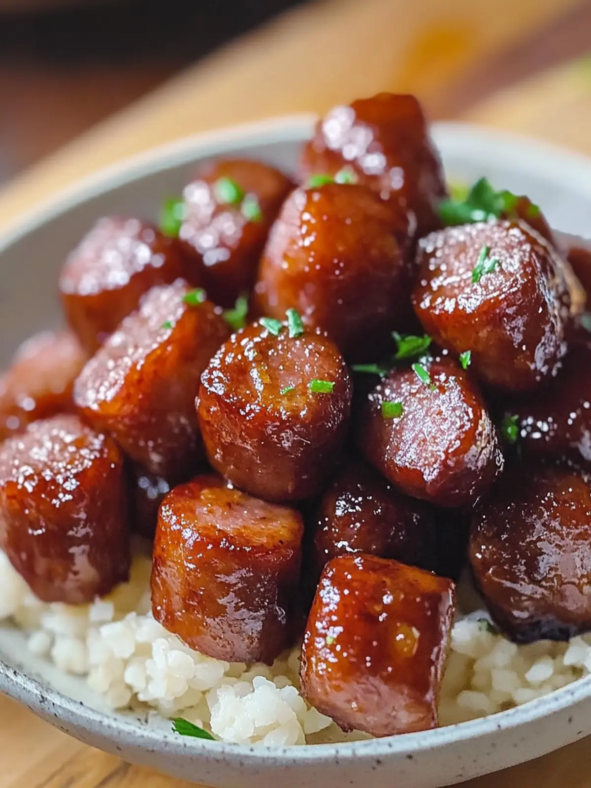 Candied kielbasa bites