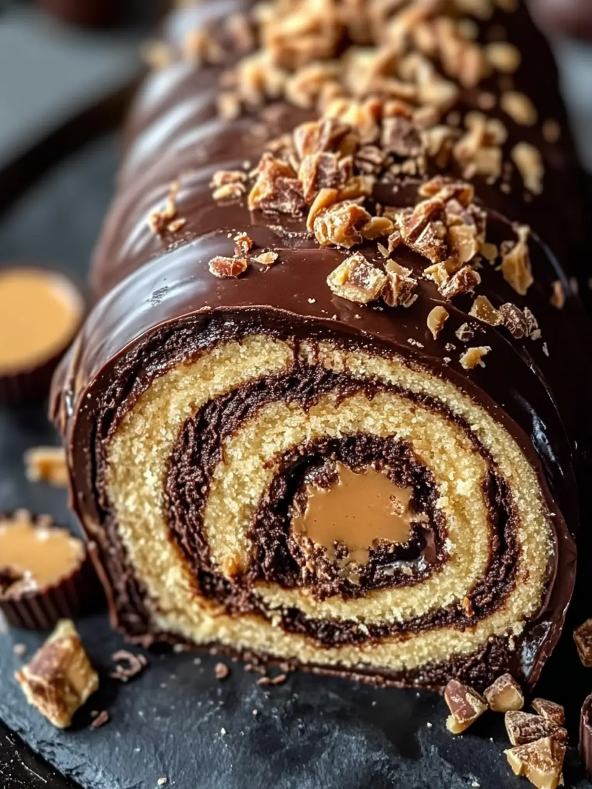 Decadent Peanut Butter Cup Chocolate Roll Recipe