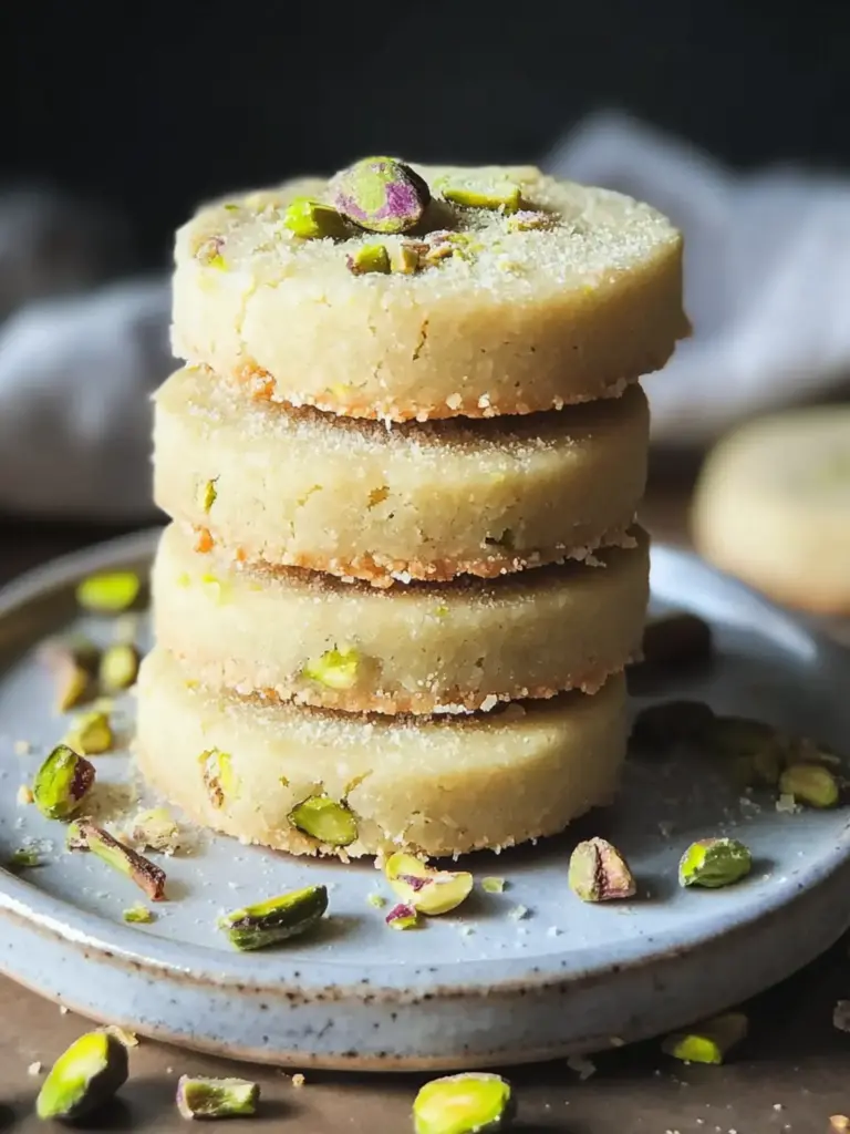 Buttery Pistachio Shortbread Cookies