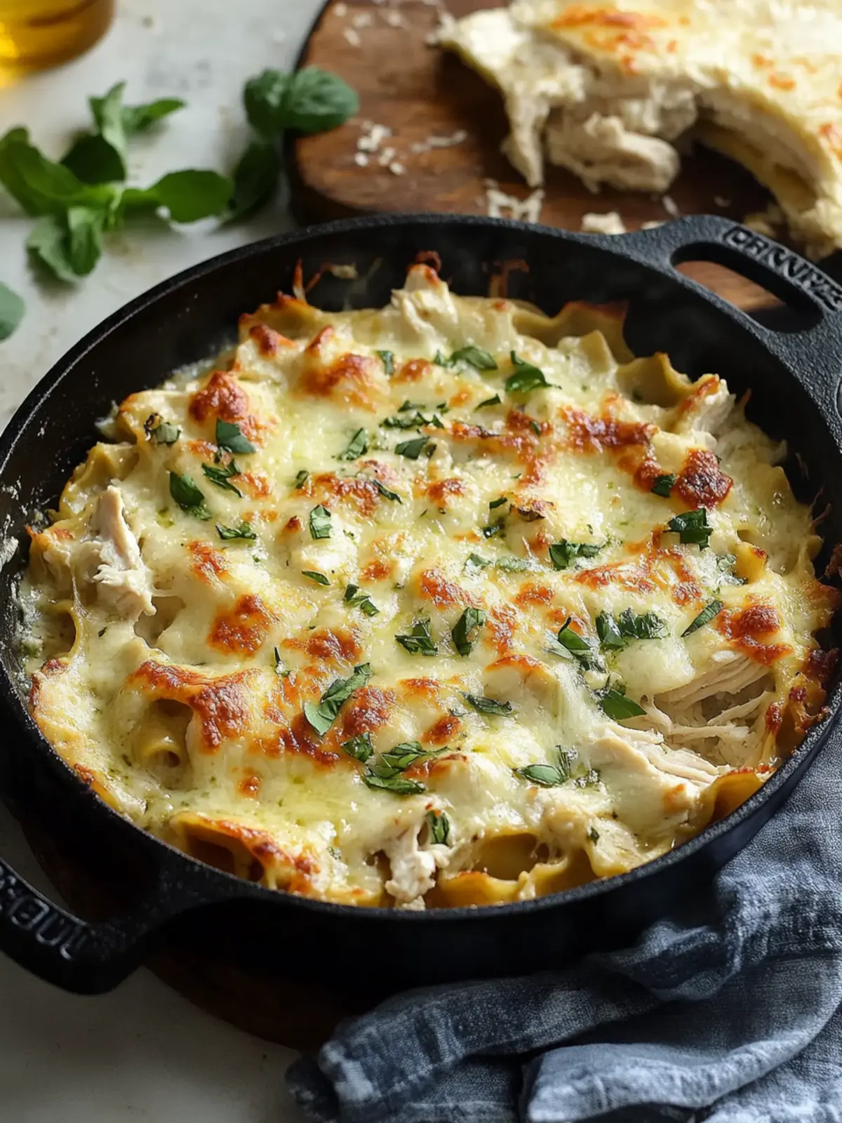White Chicken Skillet Lasagna