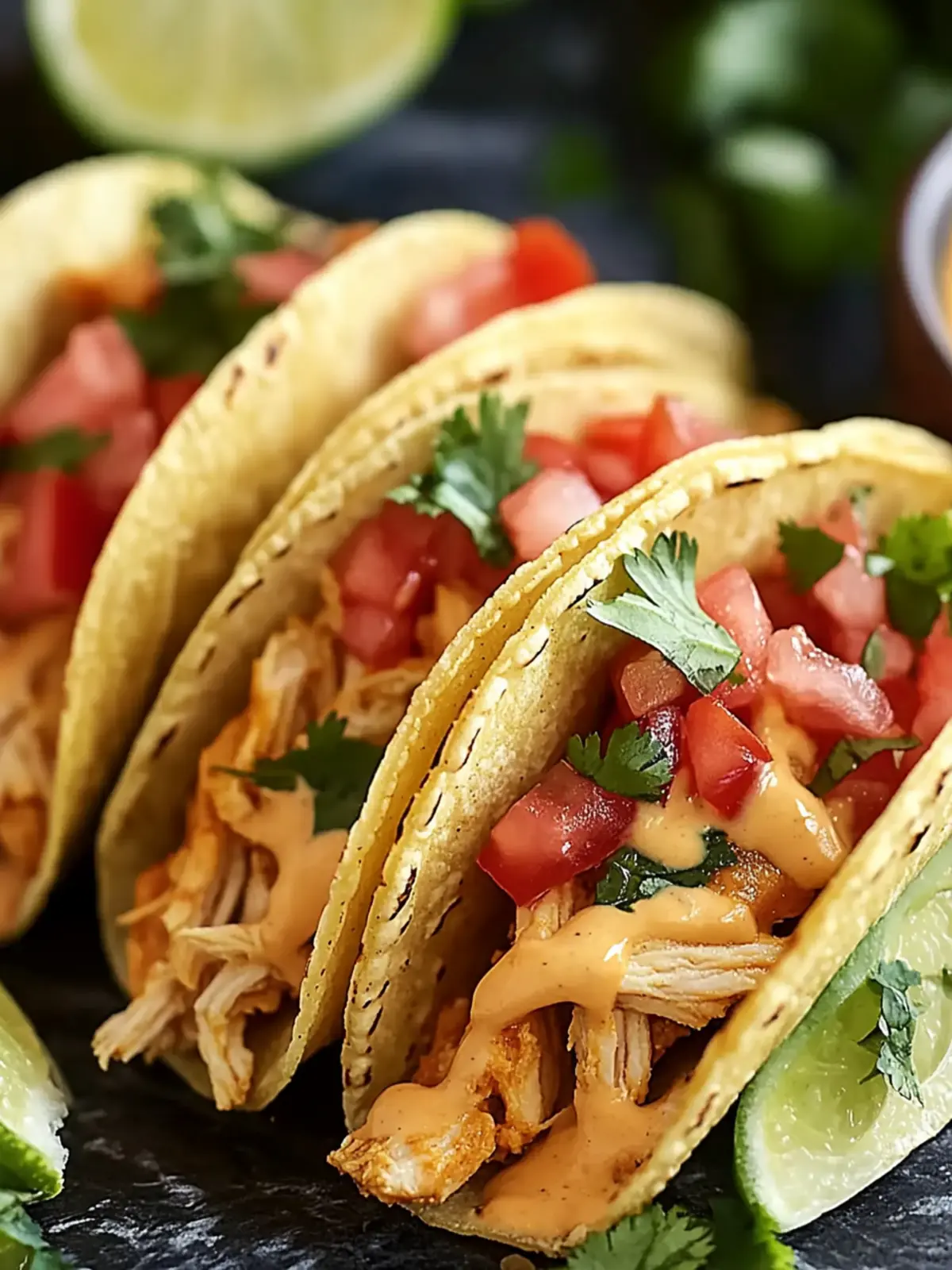 Slow Cooker Queso Chicken Tacos