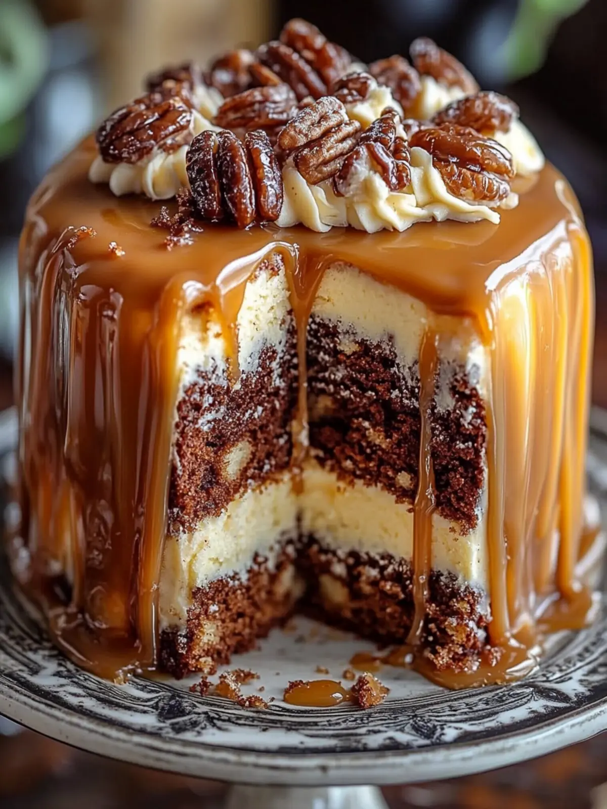 Turtle Caramel Cake