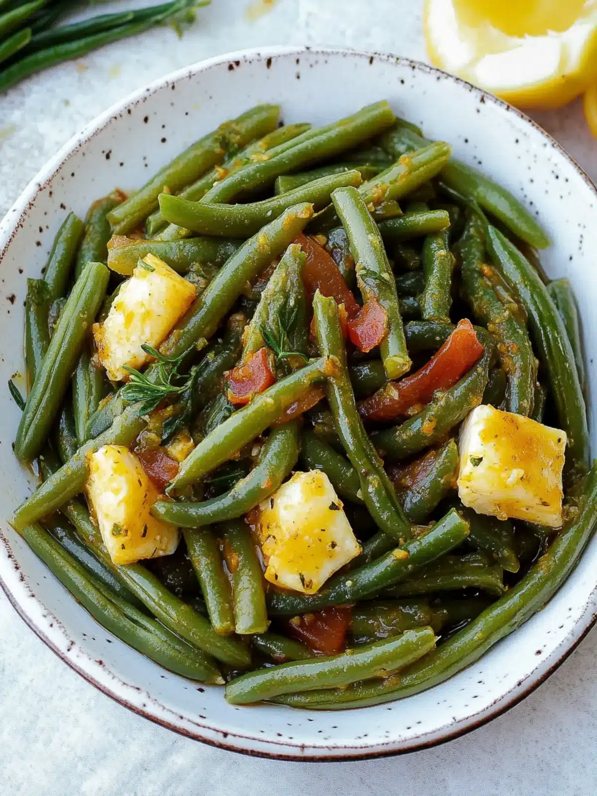 Greek Green Beans-Fasolakia Lathera