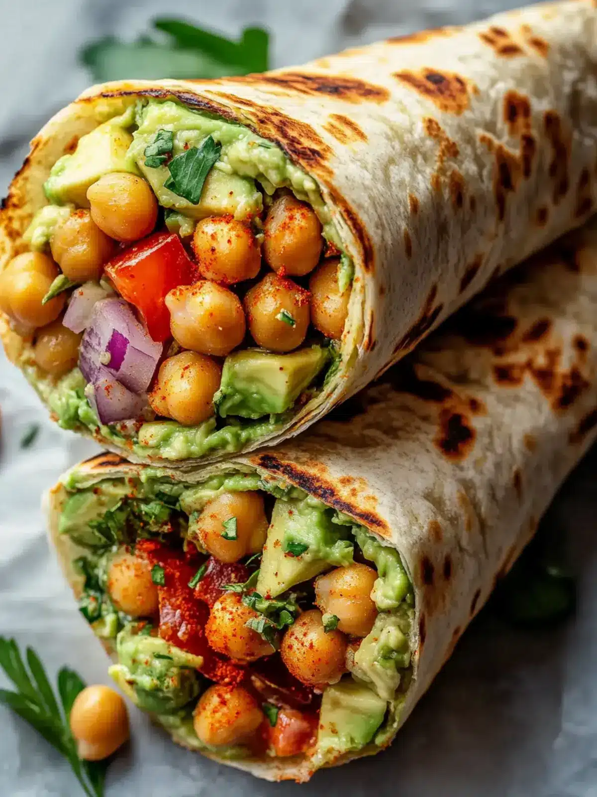 Spicy Chickpea and Avocado Wrap: Quick, Healthy Flavor Burst 2 Spicy Chickpea and Avocado Wrap