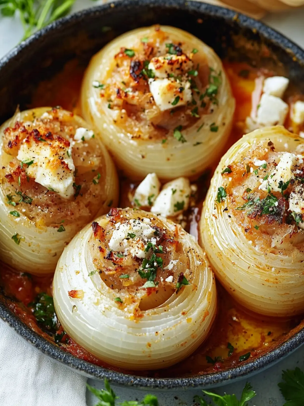 Greek Stuffed Onions