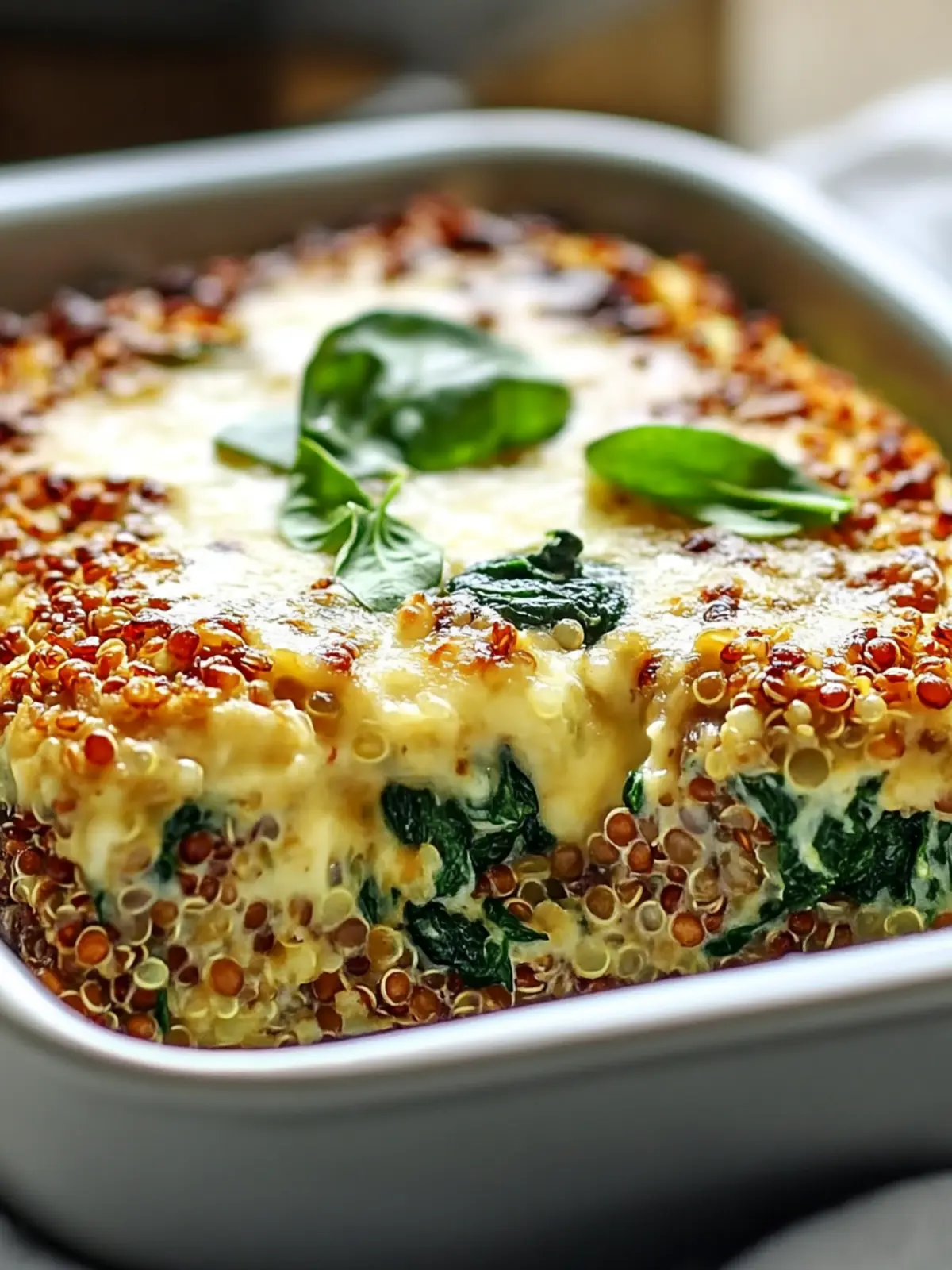 Nutritious Quinoa Lentil Spinach Bake Recipe