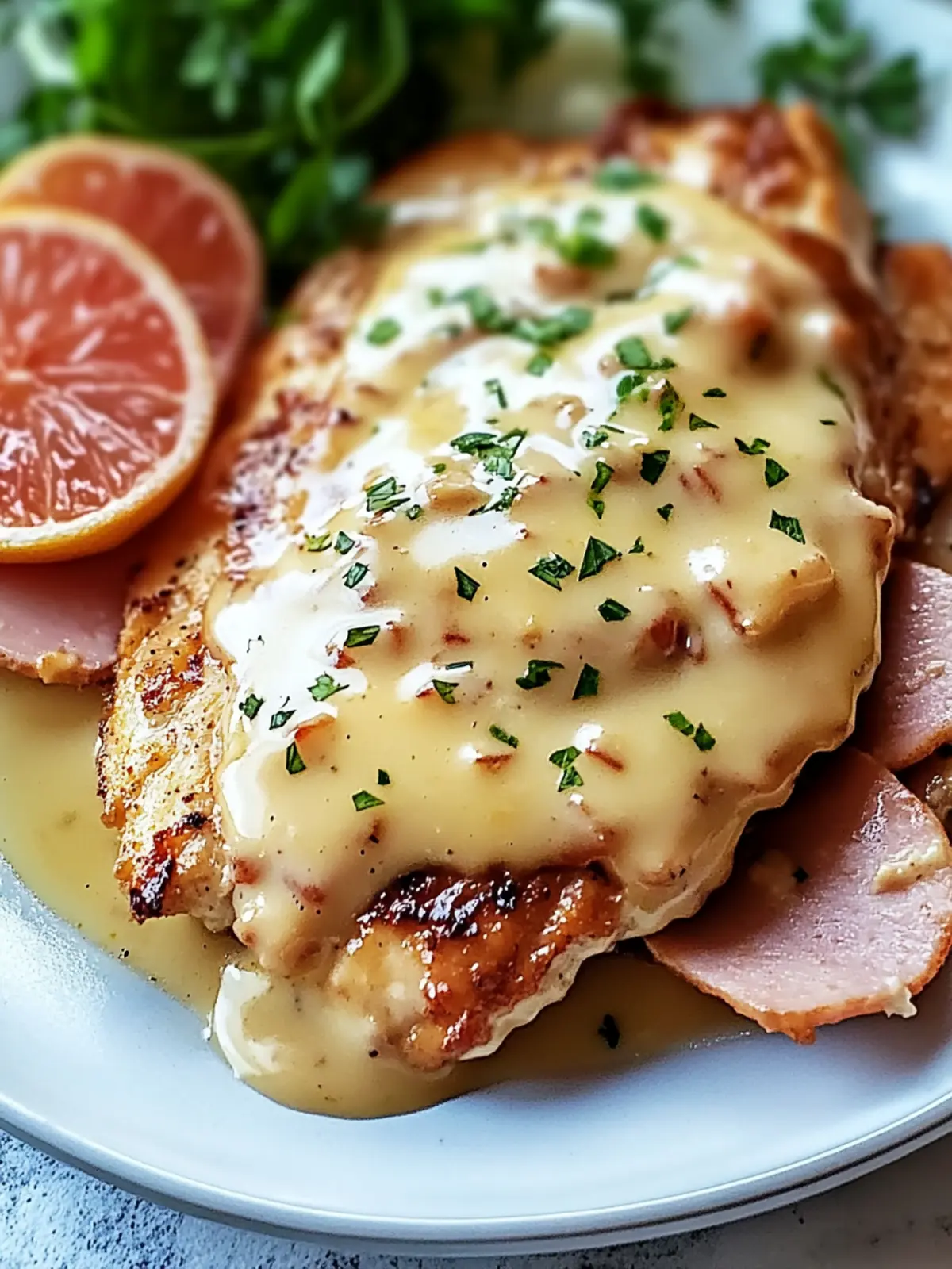 Crispy Malibu Chicken with Ham, Swiss & Honey Mustard