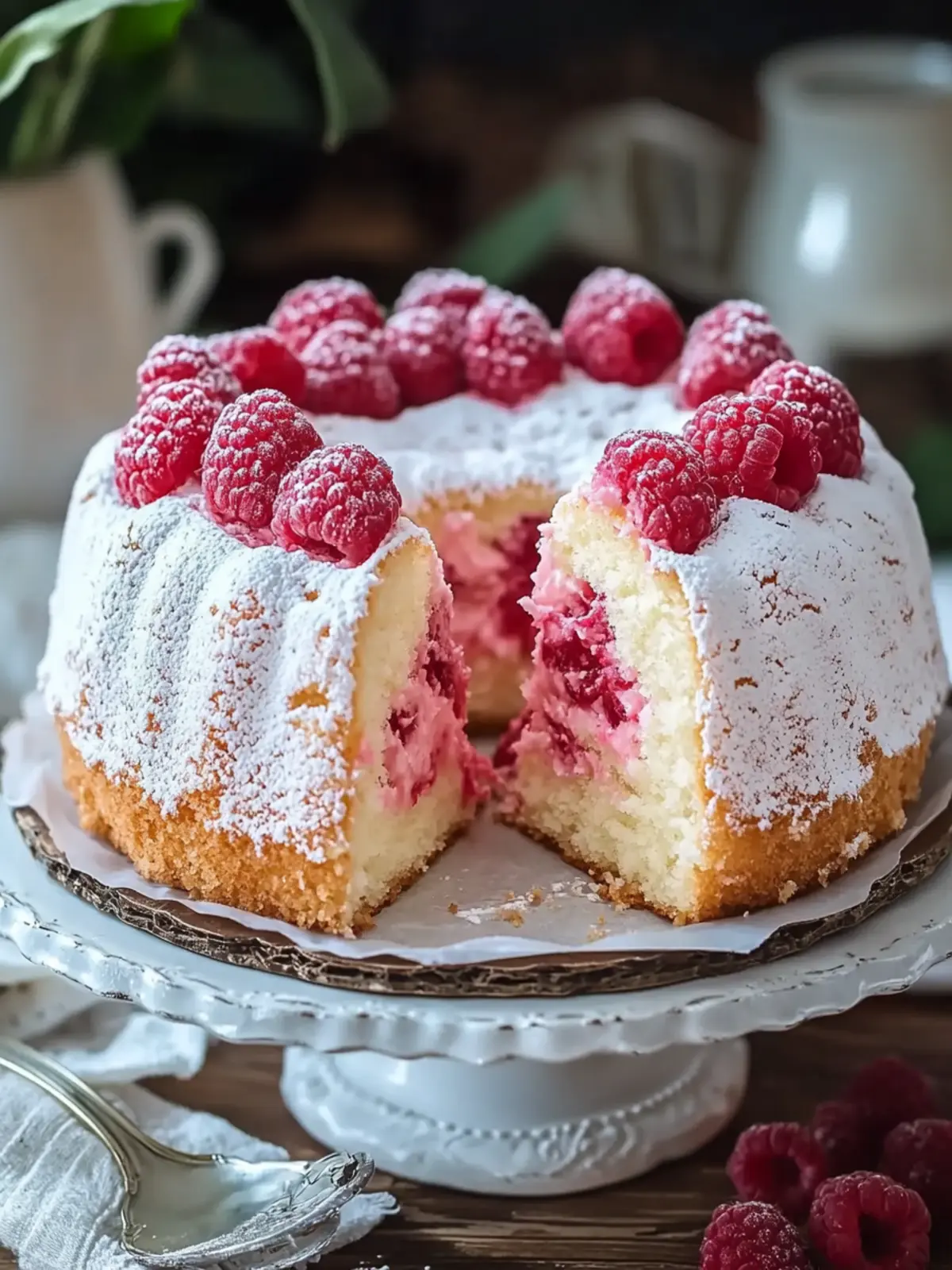Raspberry Angel Food Cake
