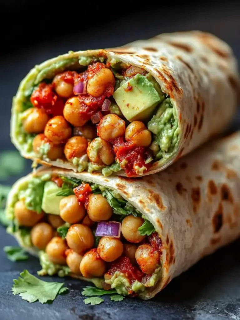 Spicy Chickpea and Avocado Wrap