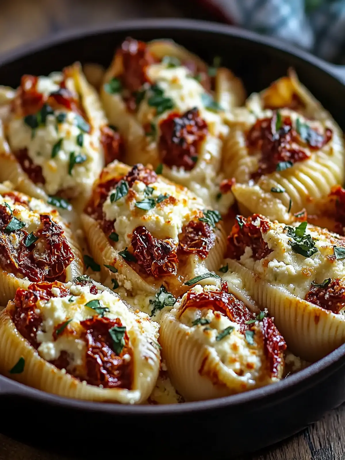 Creamy Sun-Dried Tomato and Ricotta Stuffed Shells