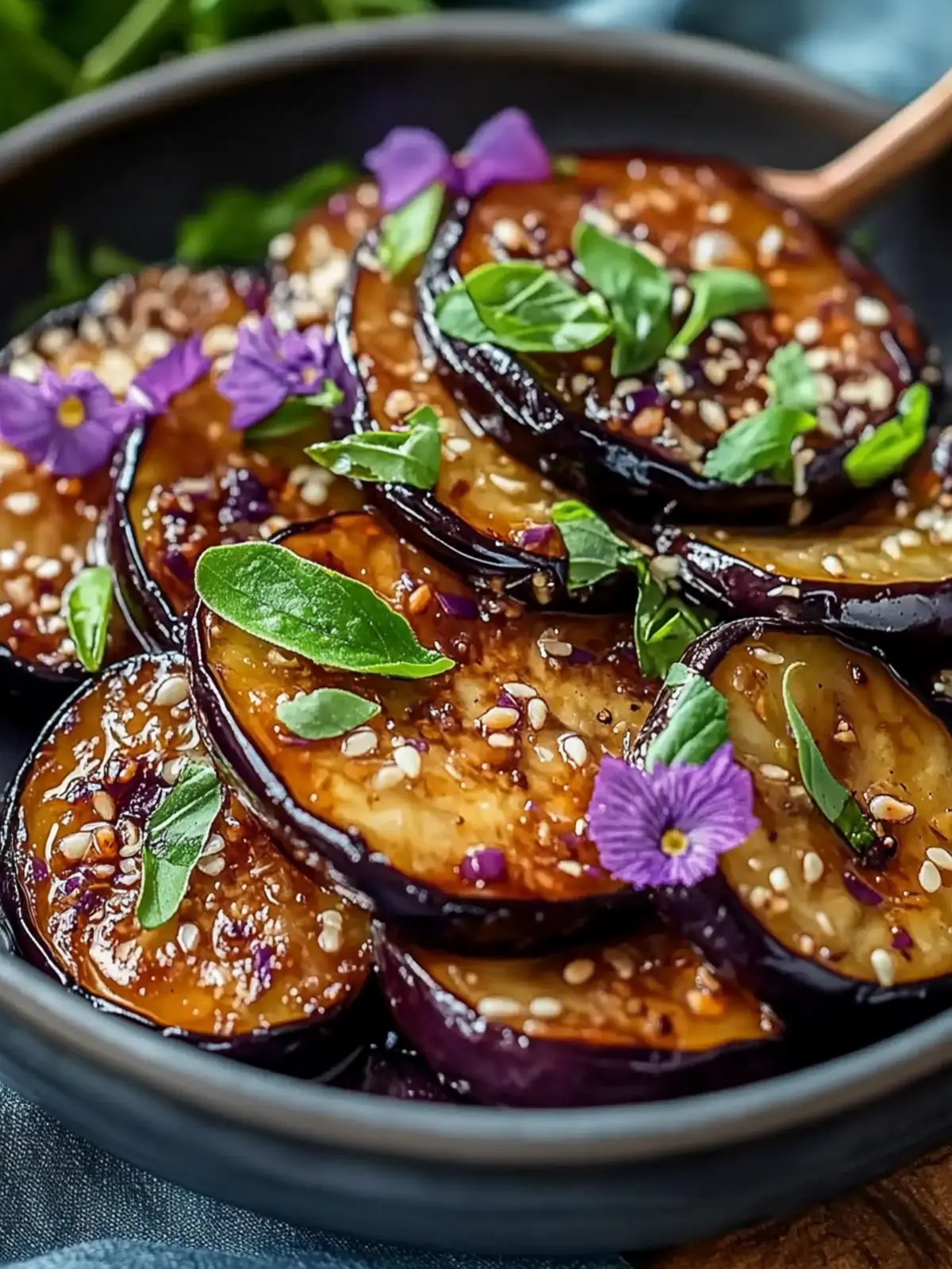 Sticky Garlic Eggplant