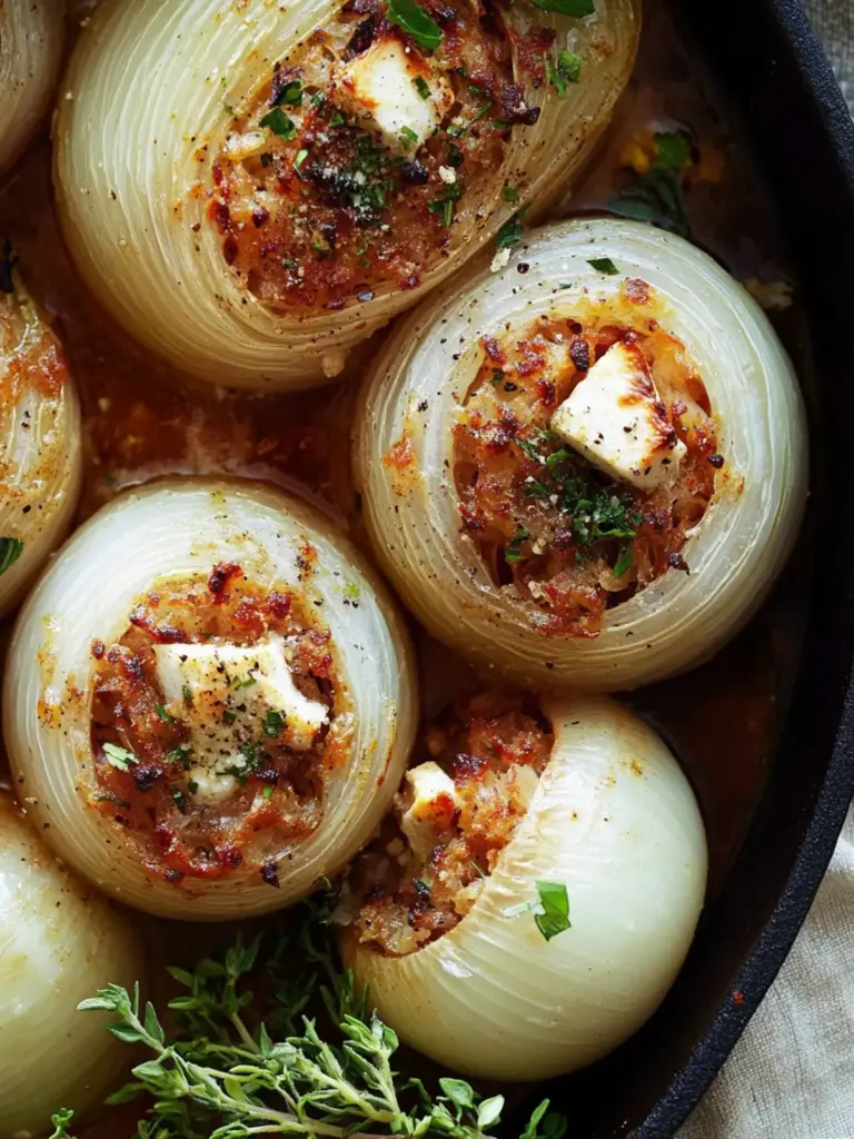Greek Stuffed Onions