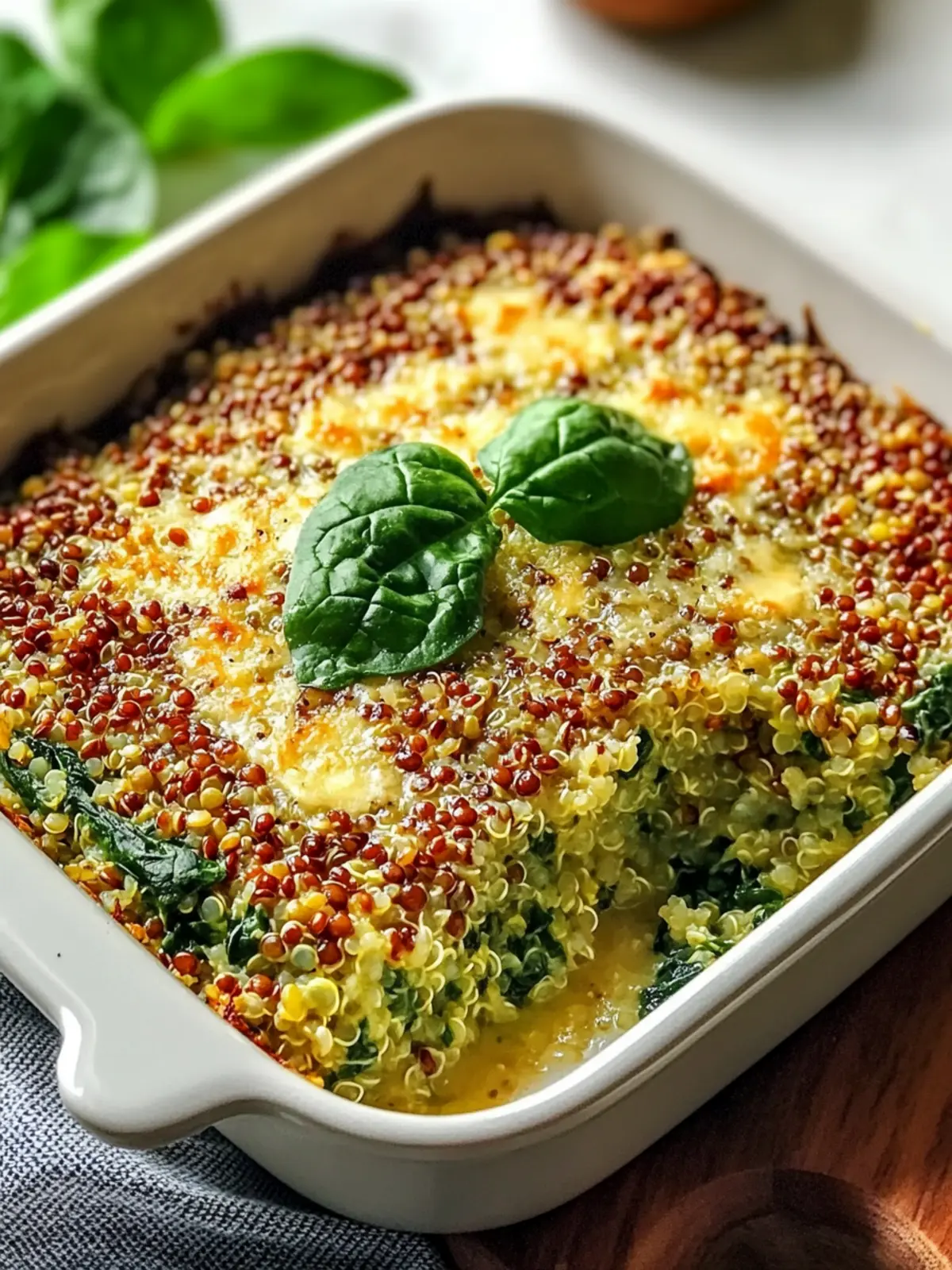 Nutritious Quinoa Lentil Spinach Bake Recipe