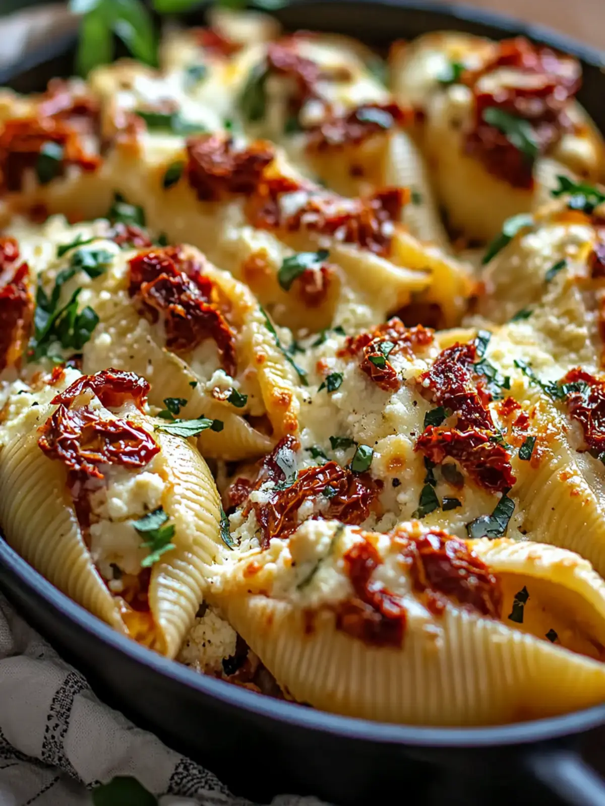 Creamy Sun-Dried Tomato and Ricotta Stuffed Shells