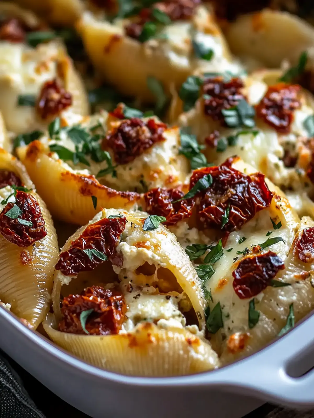 Creamy Sun-Dried Tomato and Ricotta Stuffed Shells