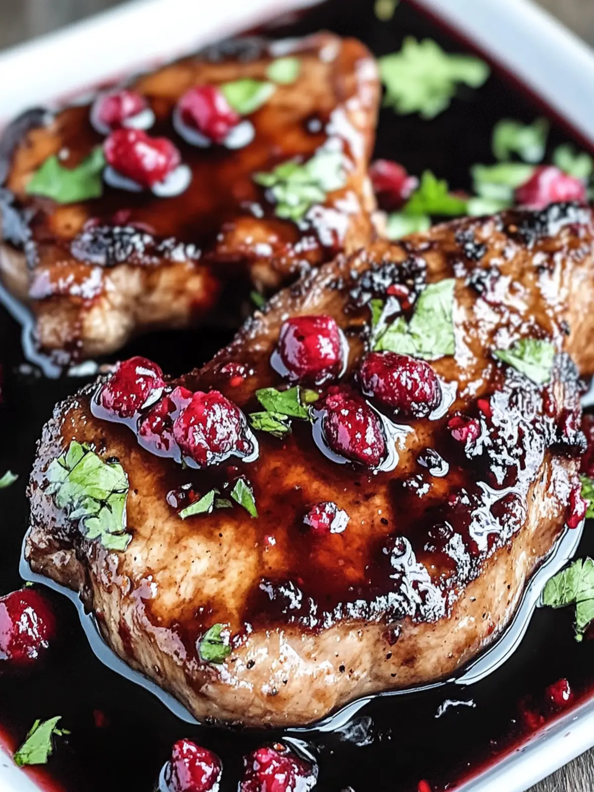 Sweet Meets Tangy Raspberry Balsamic Glazed Pork Chops