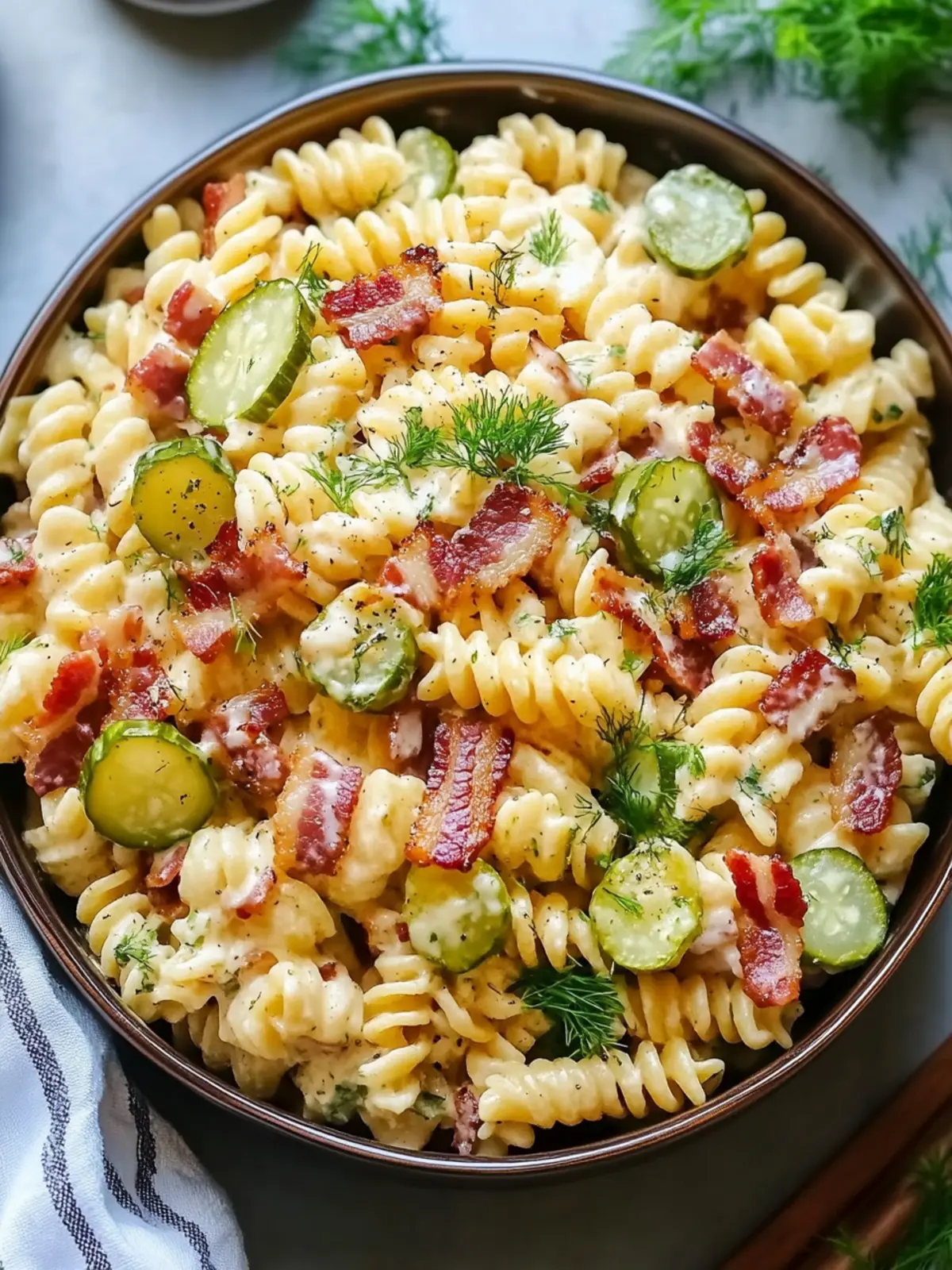 Dill Pickle Bacon Pasta Salad
