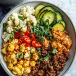 Crispy Chile Ground Beef and Cauliflower Protein Bowls